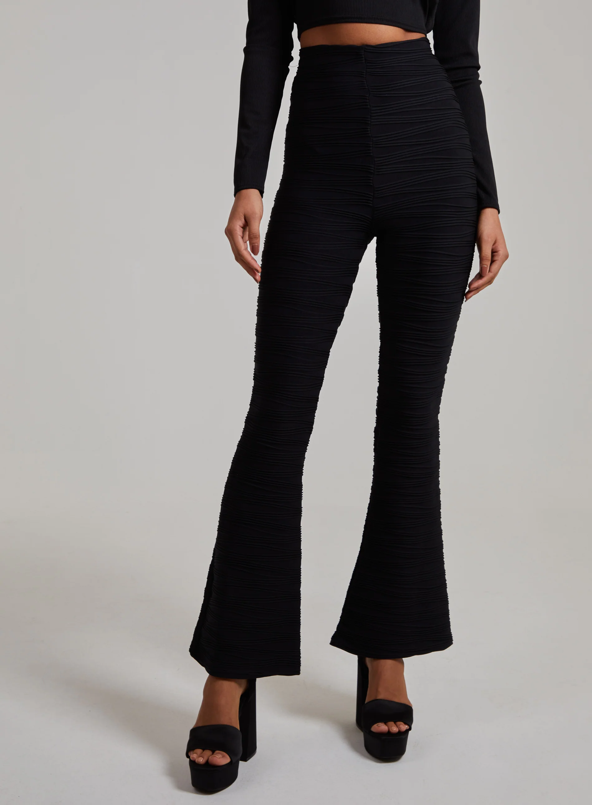 Swirl Rib Flared Trousers - Image 2