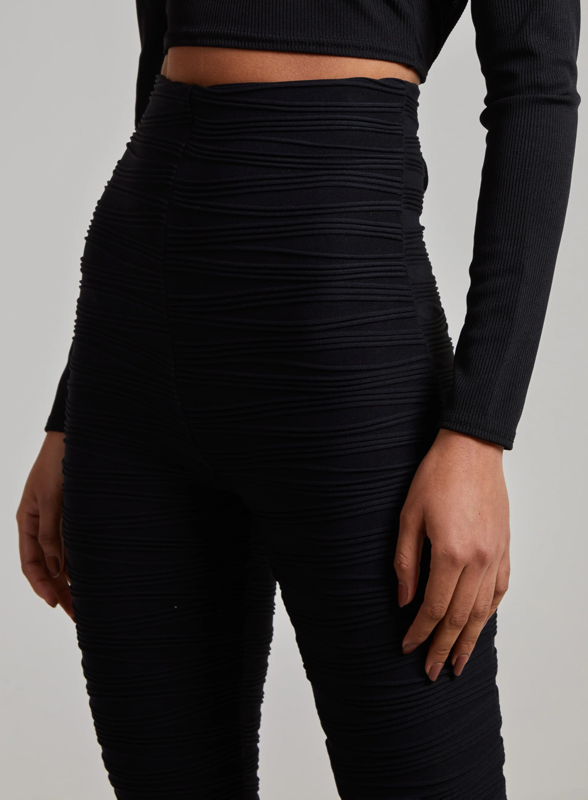 Swirl Rib Flared Trousers - Image 3