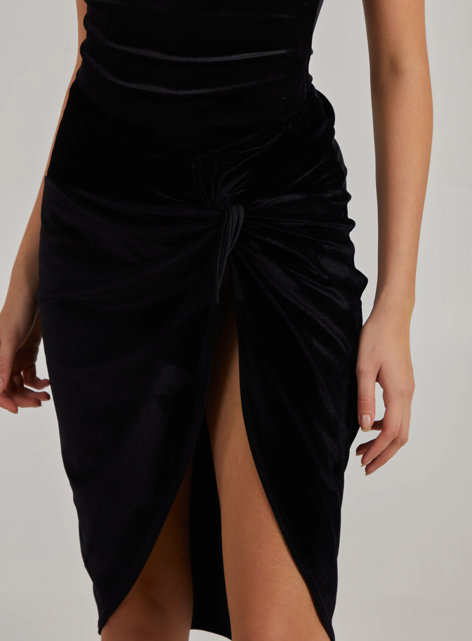 Velvet Twist Front Midi Skirt - Image 4
