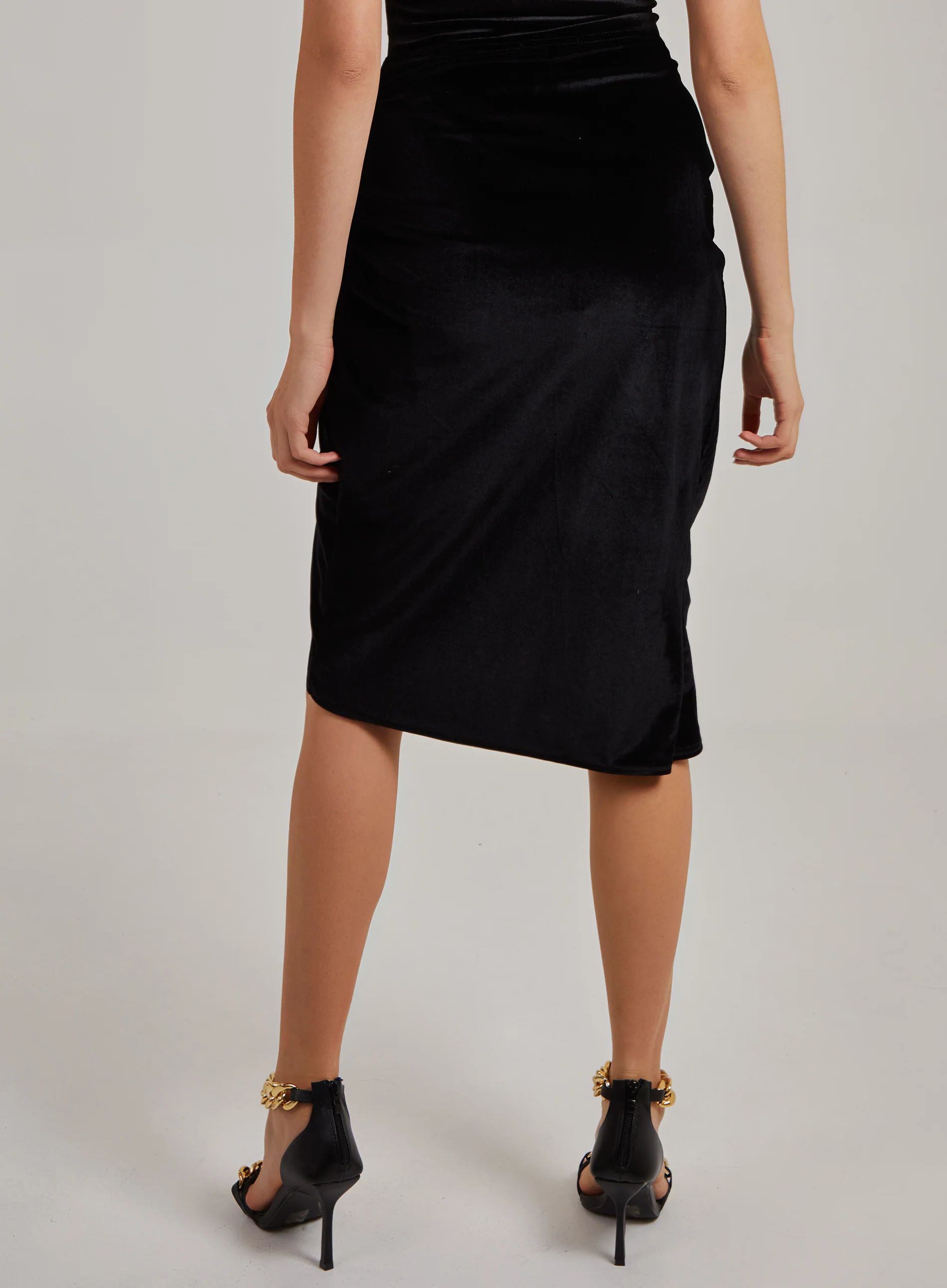 Velvet Twist Front Midi Skirt - Image 6