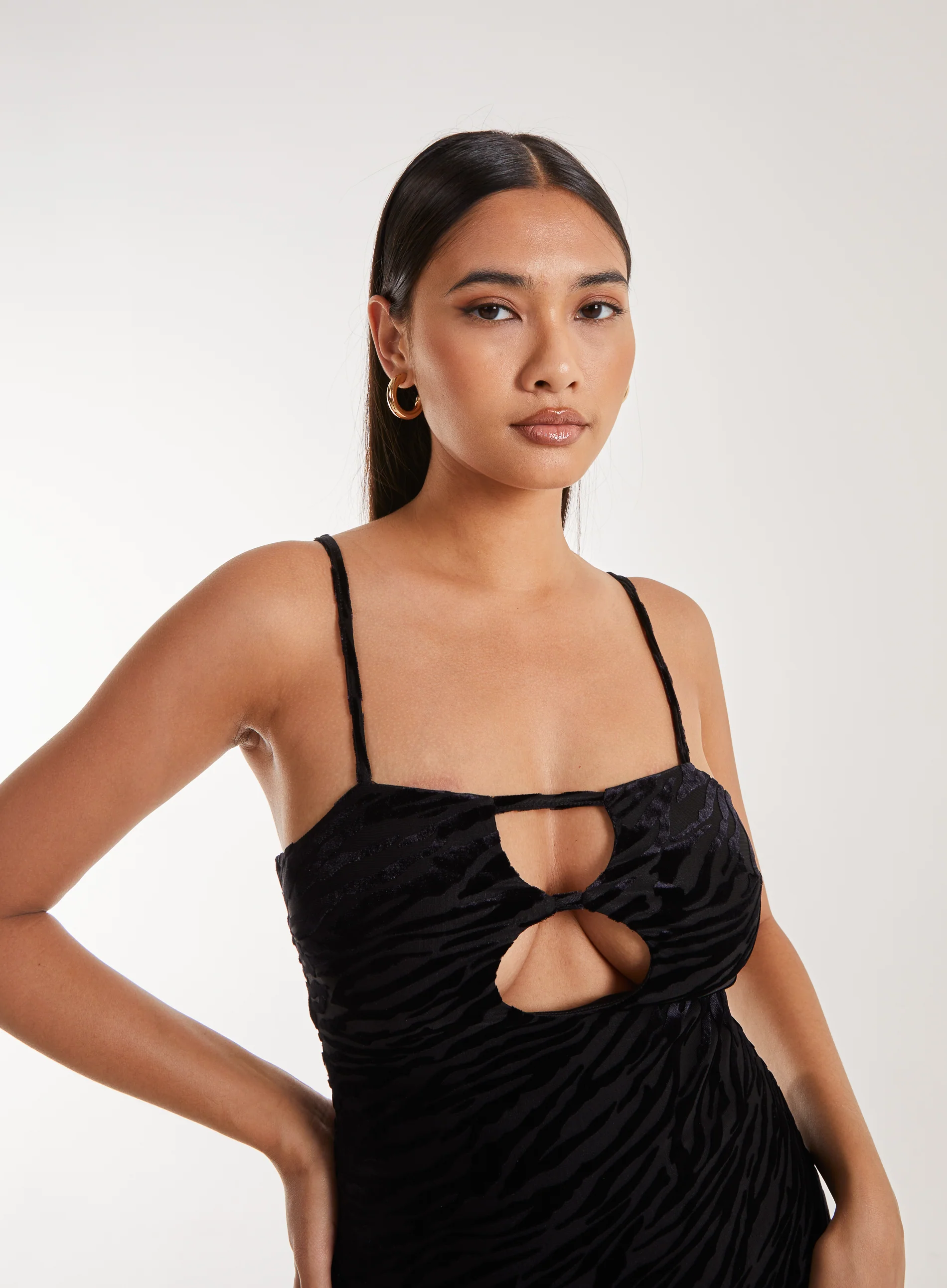 Zebra Velvet Mini Dress - Image 3