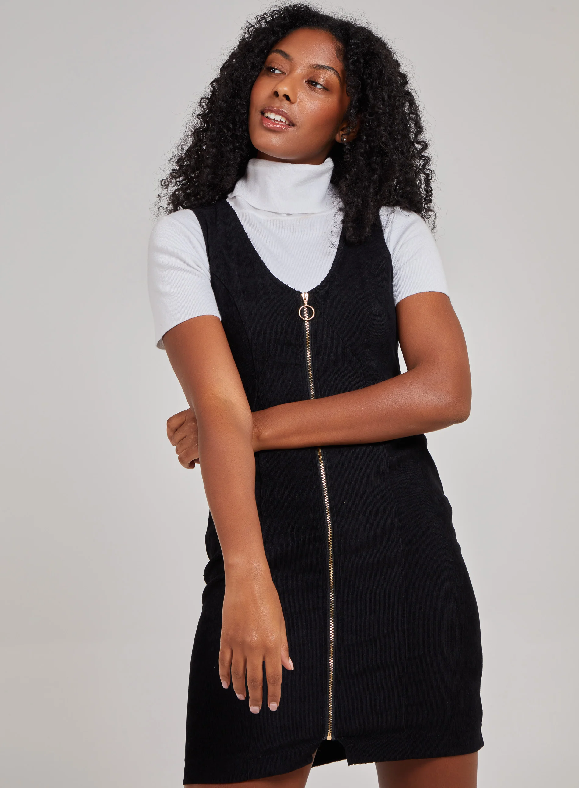 Zip Through Corduroy Dress - Image 2