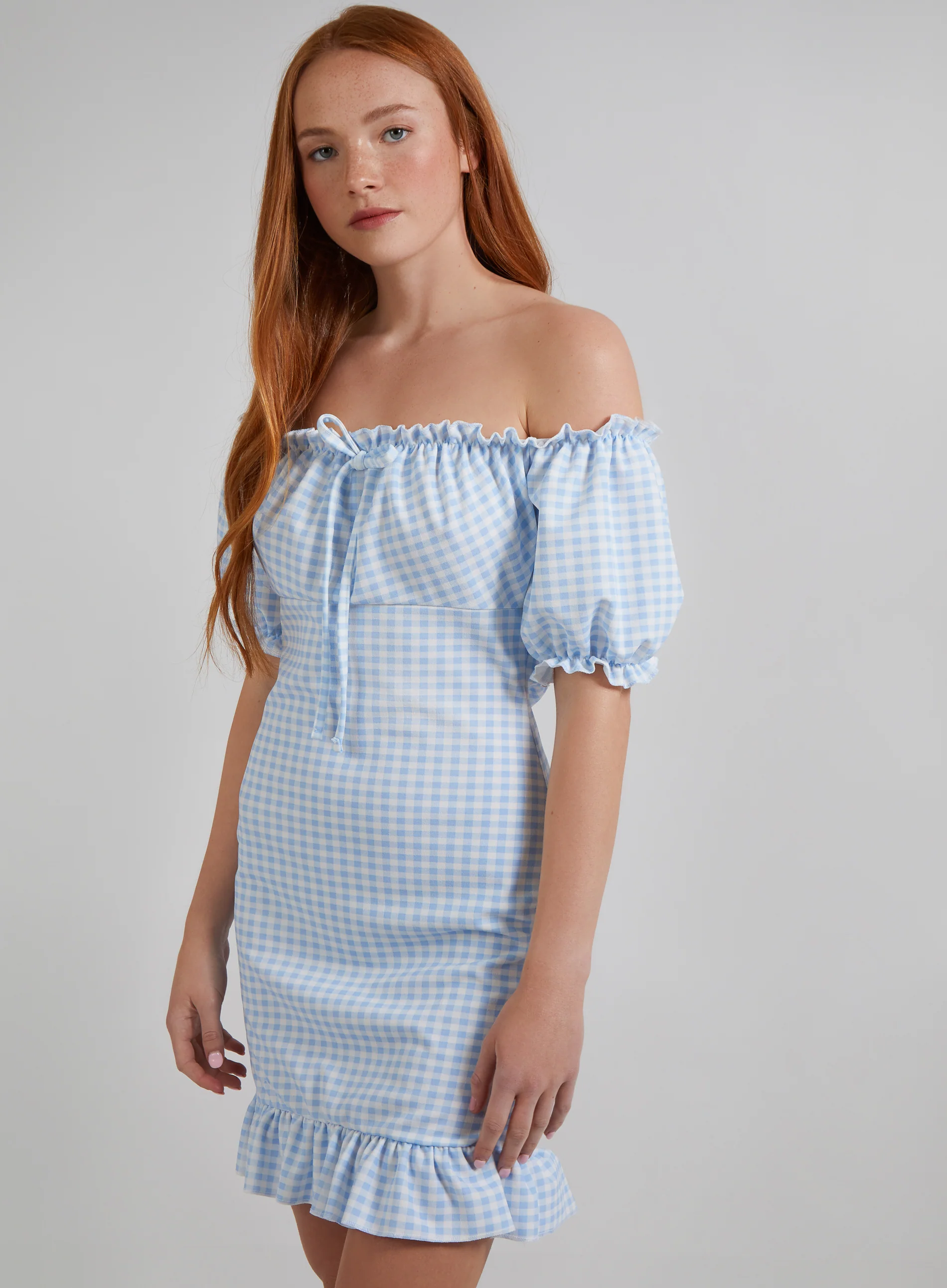 Gingham Gypsy Bardot Dress - Image 2