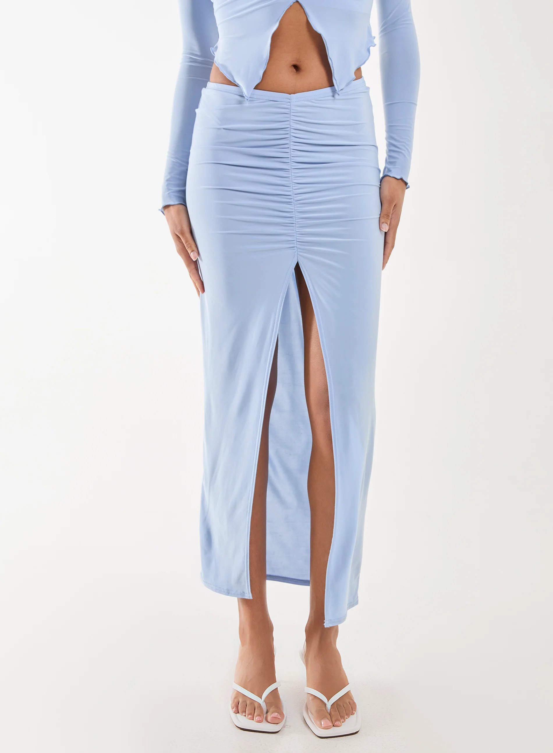 Slinky Ruched Maxi Skirt - Image 2
