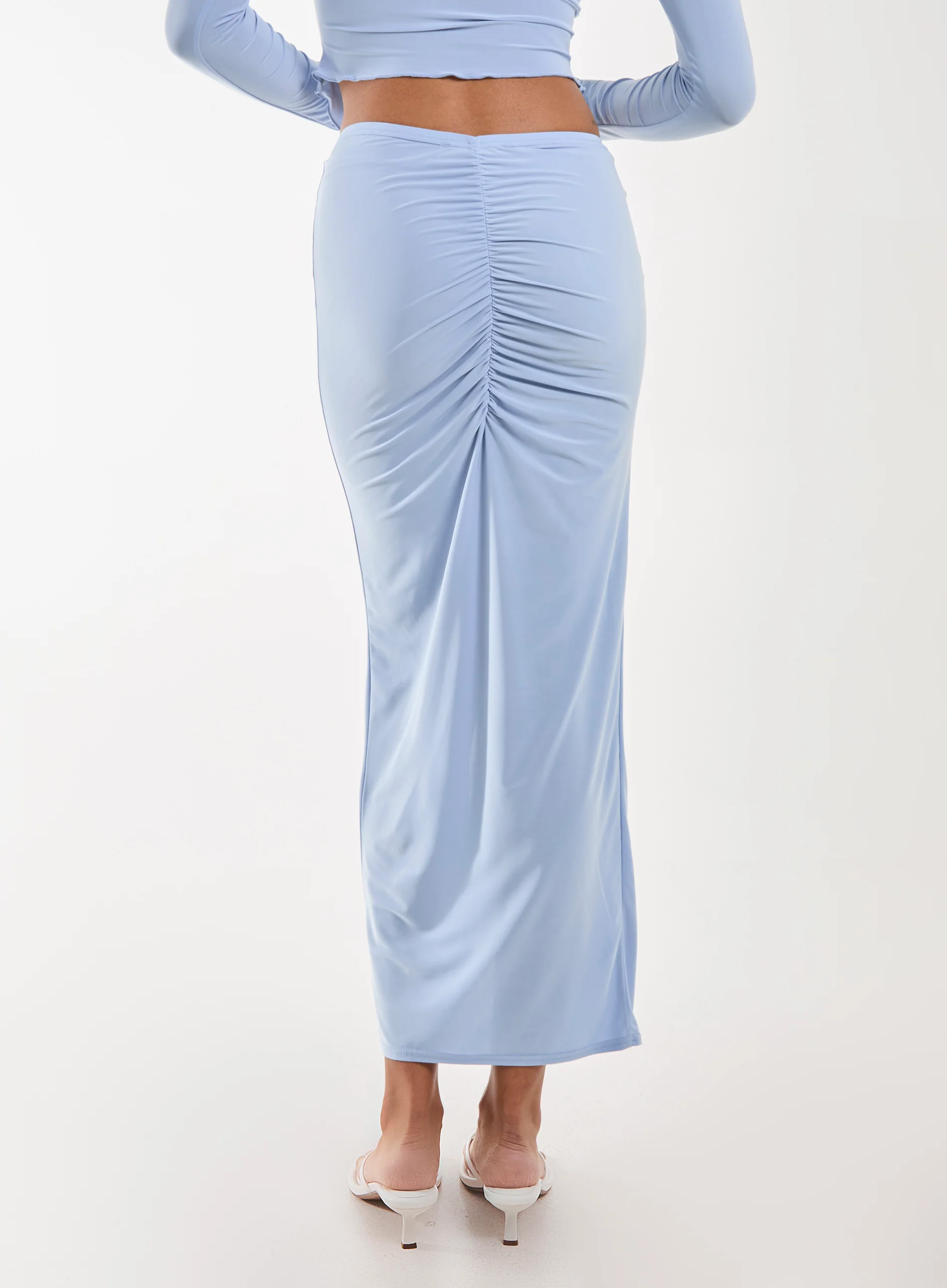 Slinky Ruched Maxi Skirt - Image 4