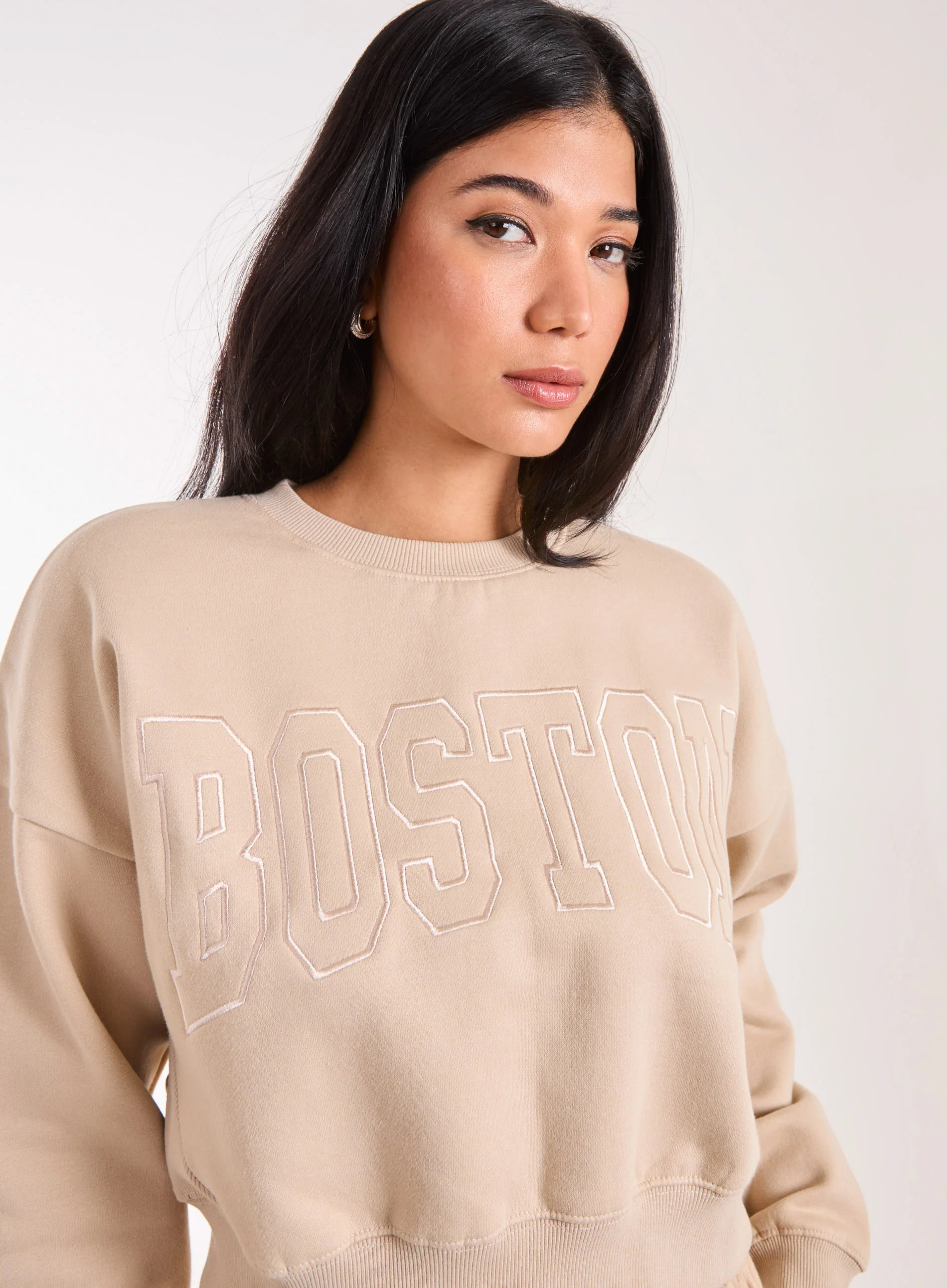 Boston Silk Detail Crop Sweater - Image 3