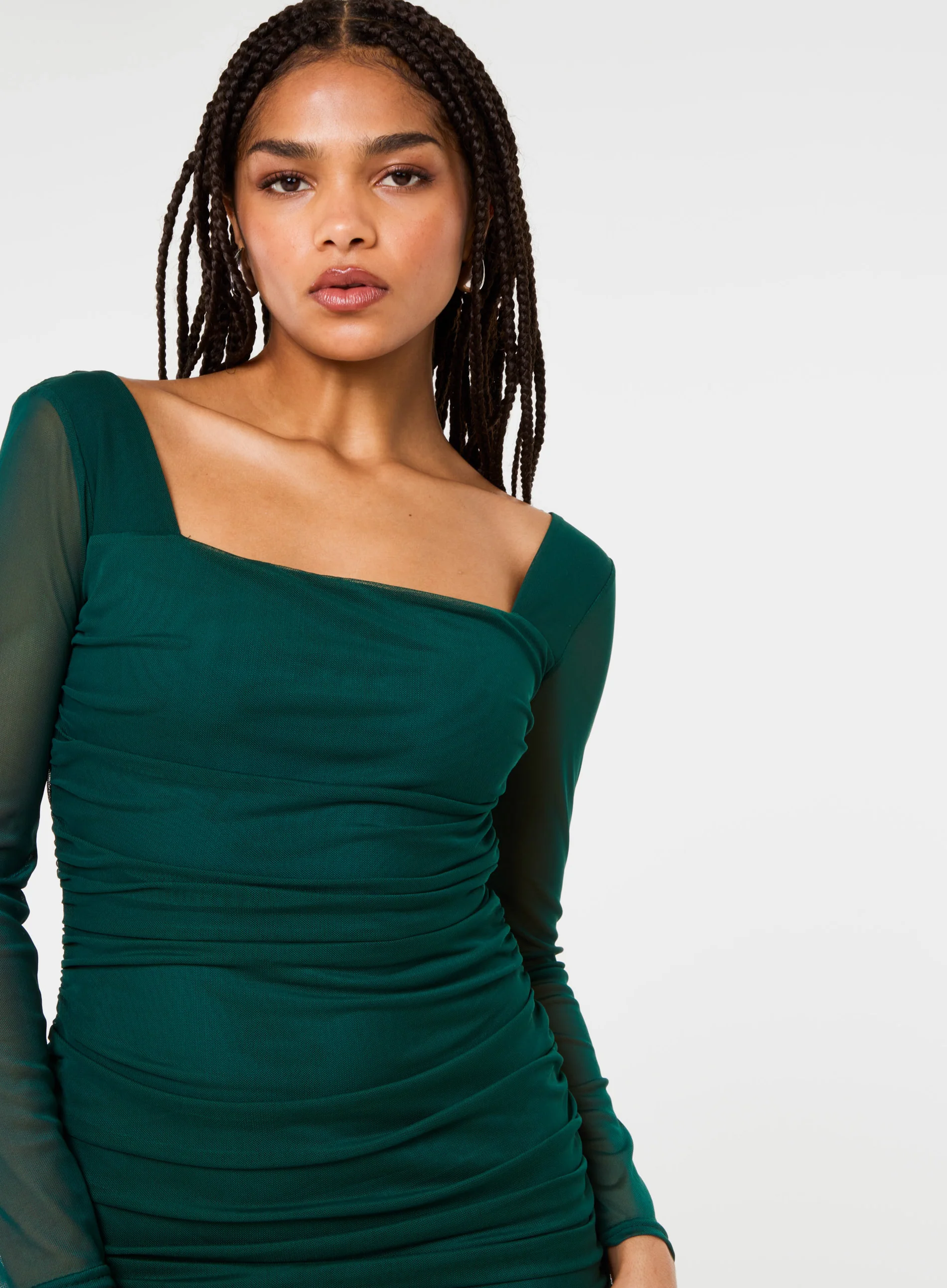 Long Sleeve Mesh Mini Dress - Image 4