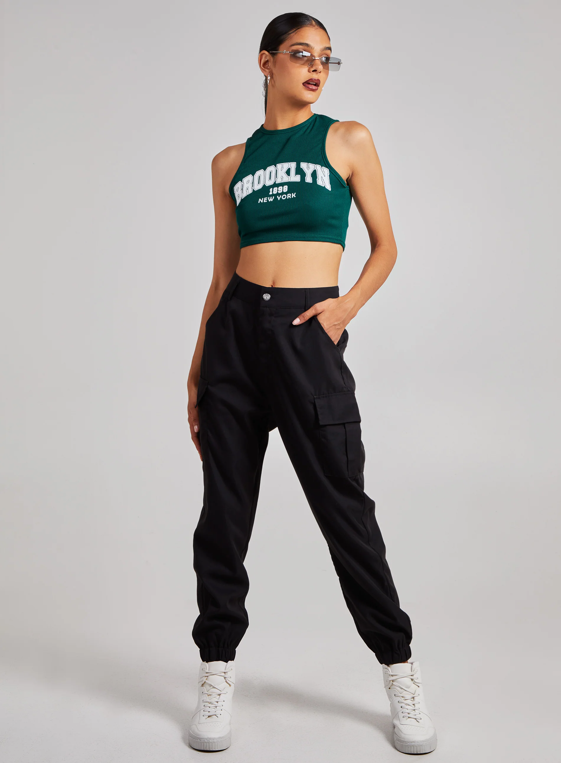 Printed Ribbed Crop Top - Image 2