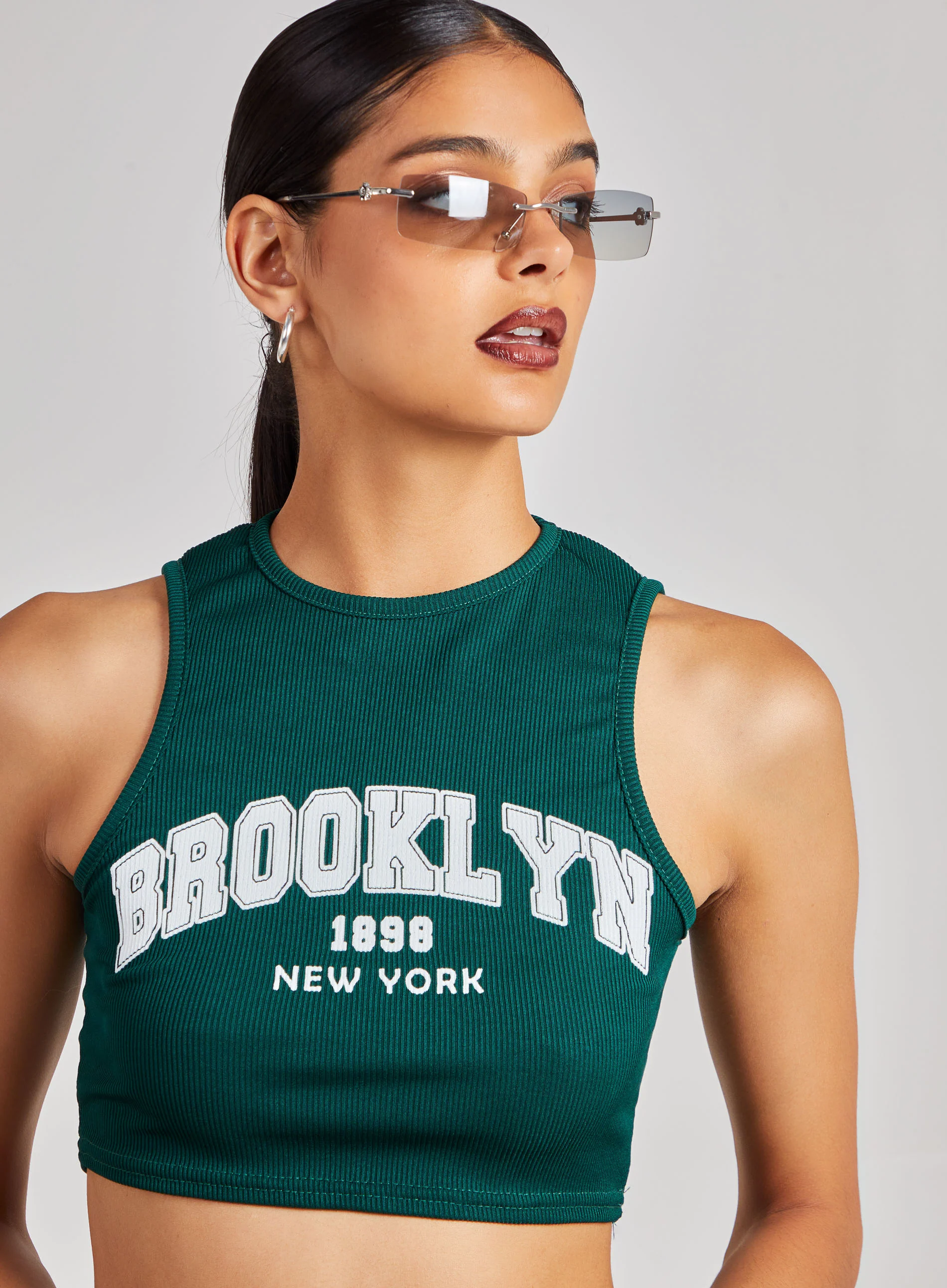 Printed Ribbed Crop Top - Image 4