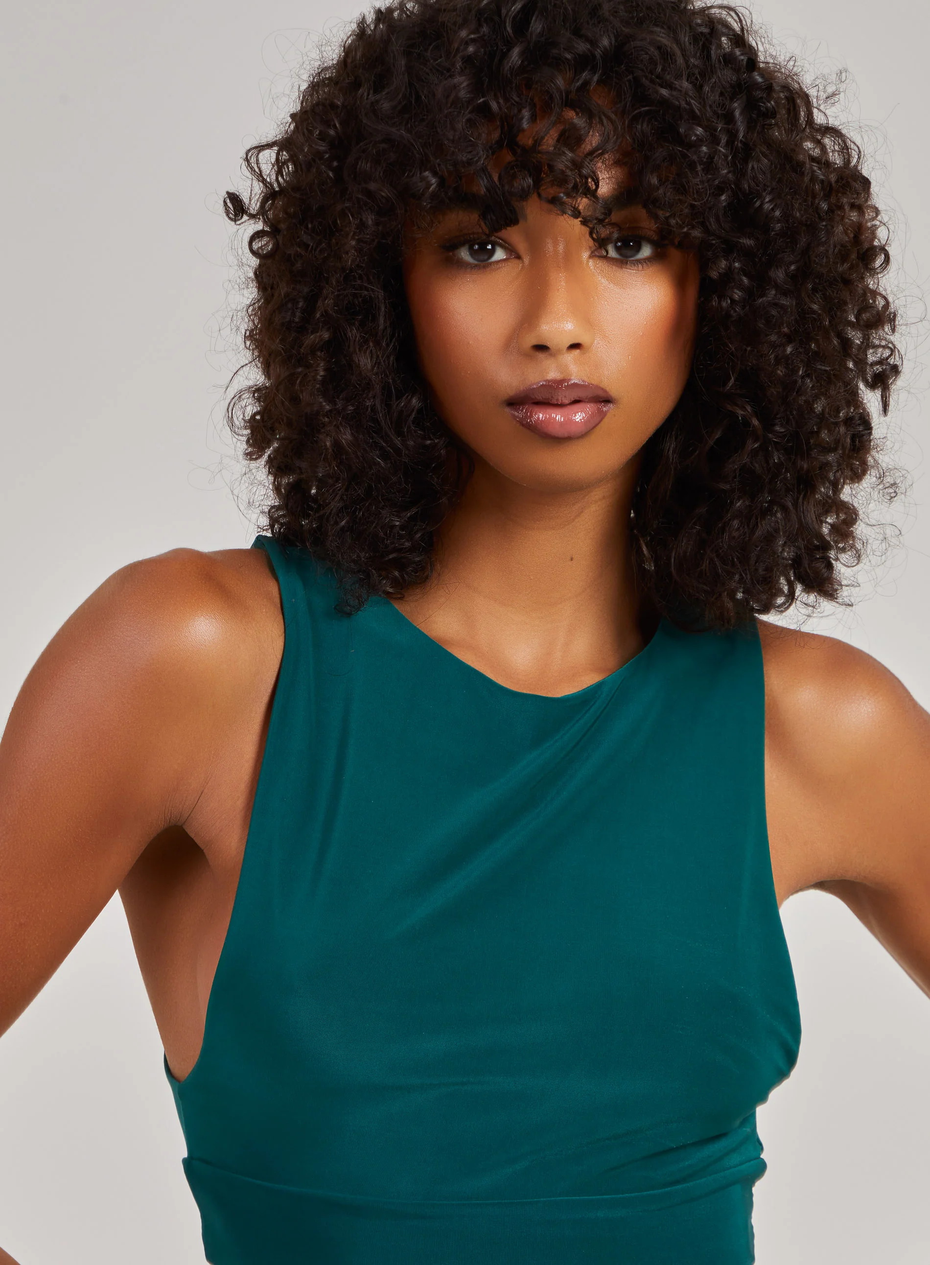 Sleeveless Slinky Crop Top - Image 4