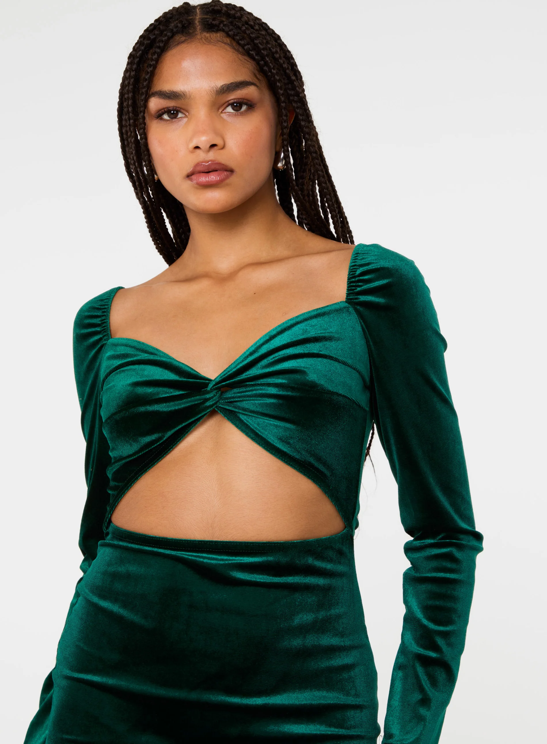 Velvet Twist Front Dress - Image 3