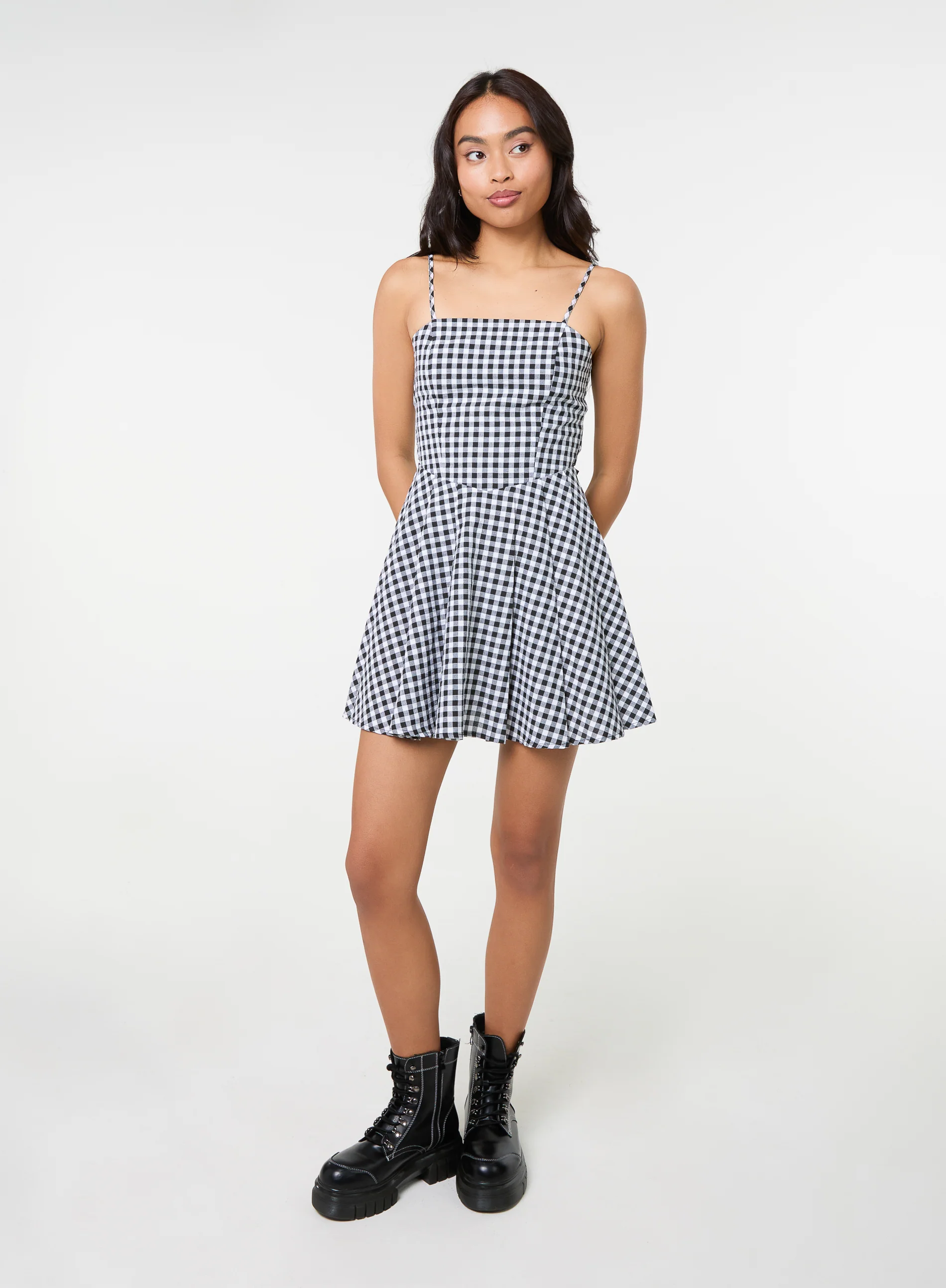 Bow Back Gingham Mini Dress - Image 3