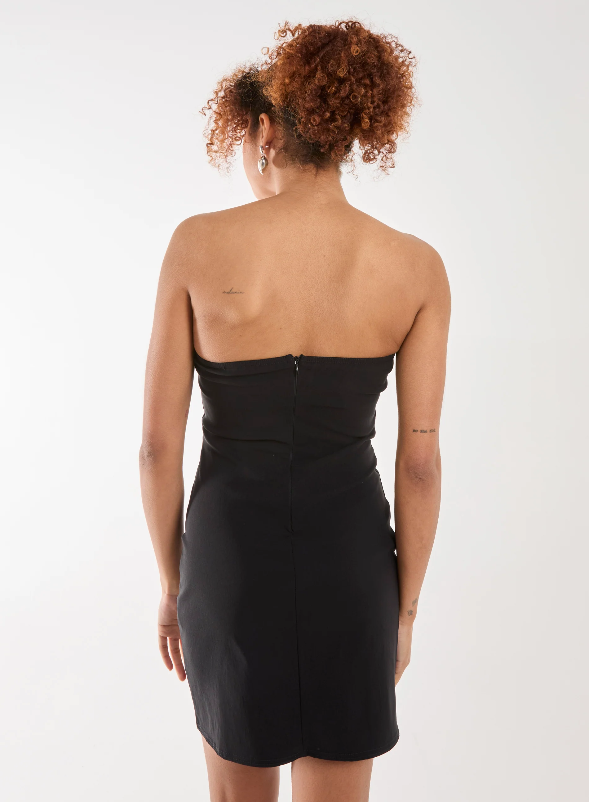 Bow Detail Corset Strapless Dress - Image 4