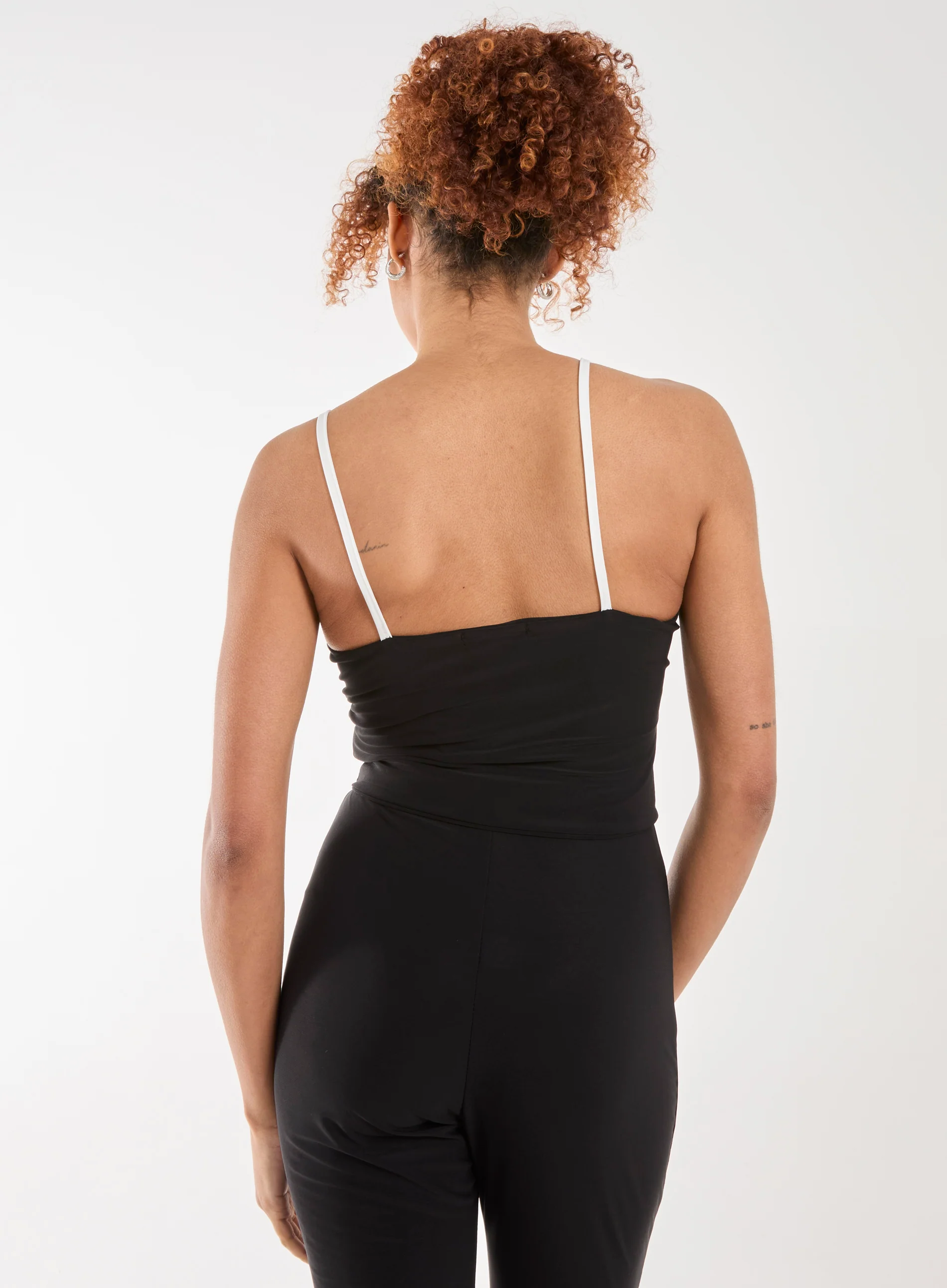 Bow Detail Piping Strappy Vest - Image 5