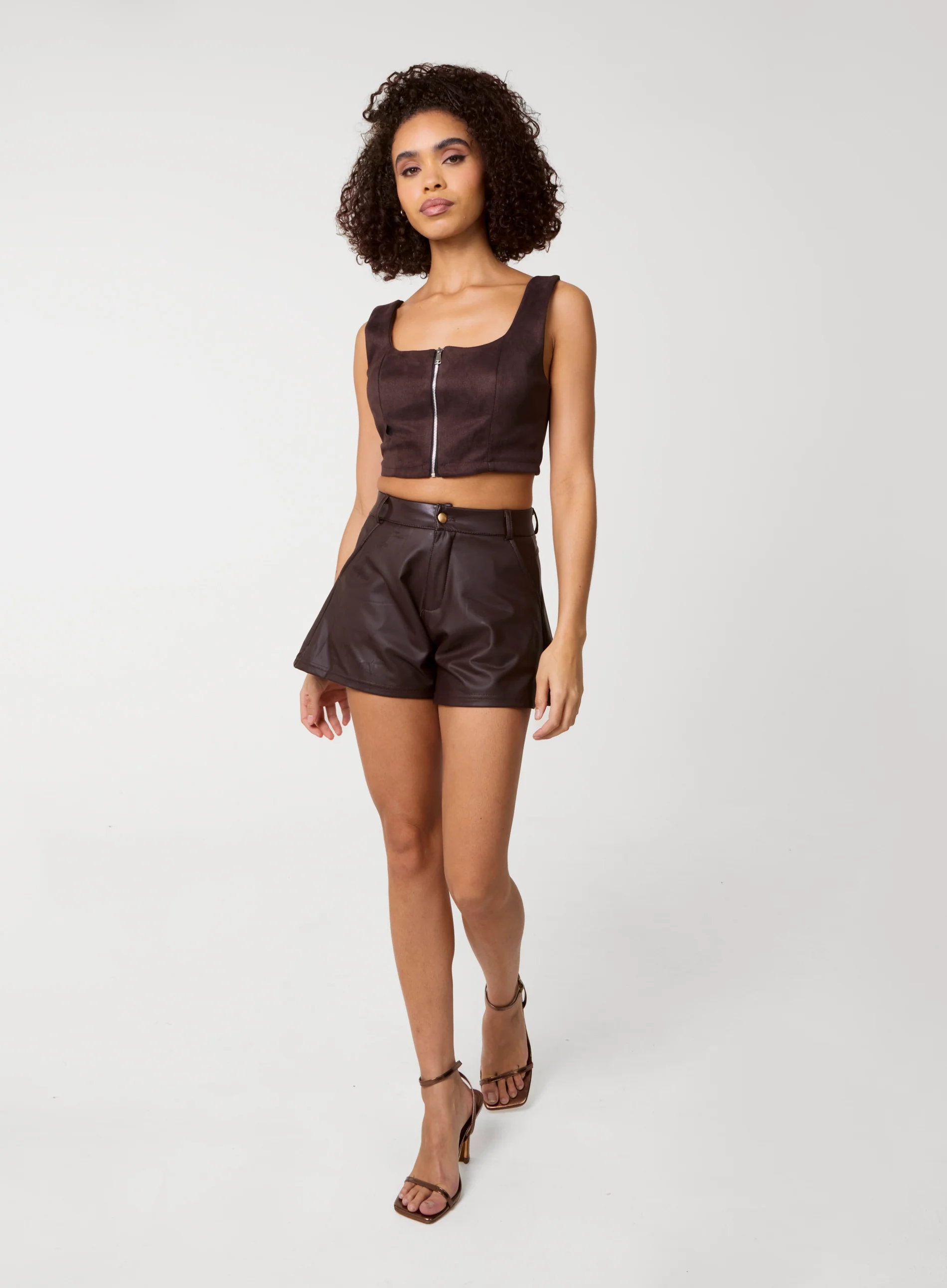 Bra Cup Suede Top - Image 2