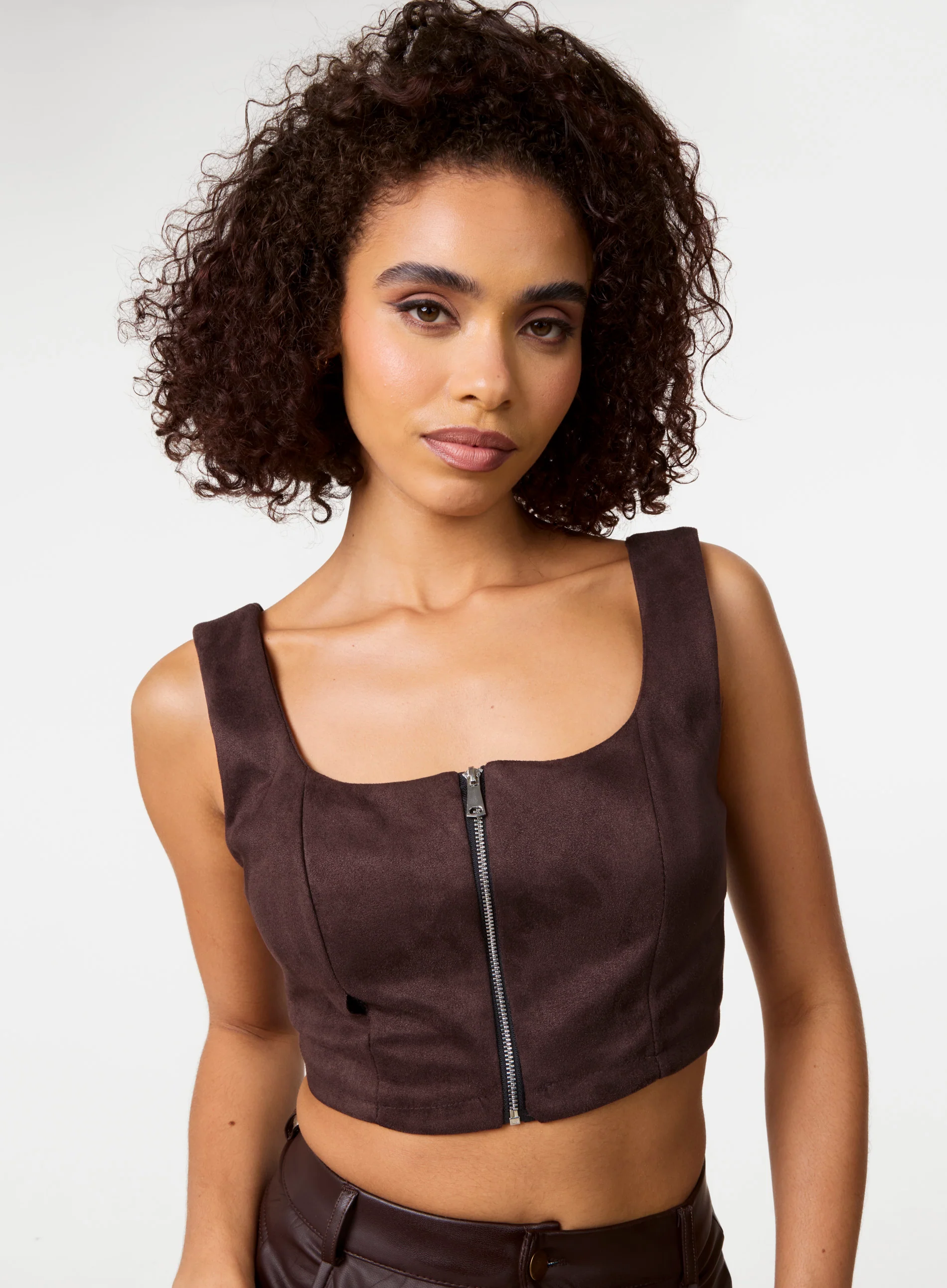 Bra Cup Suede Top - Image 3