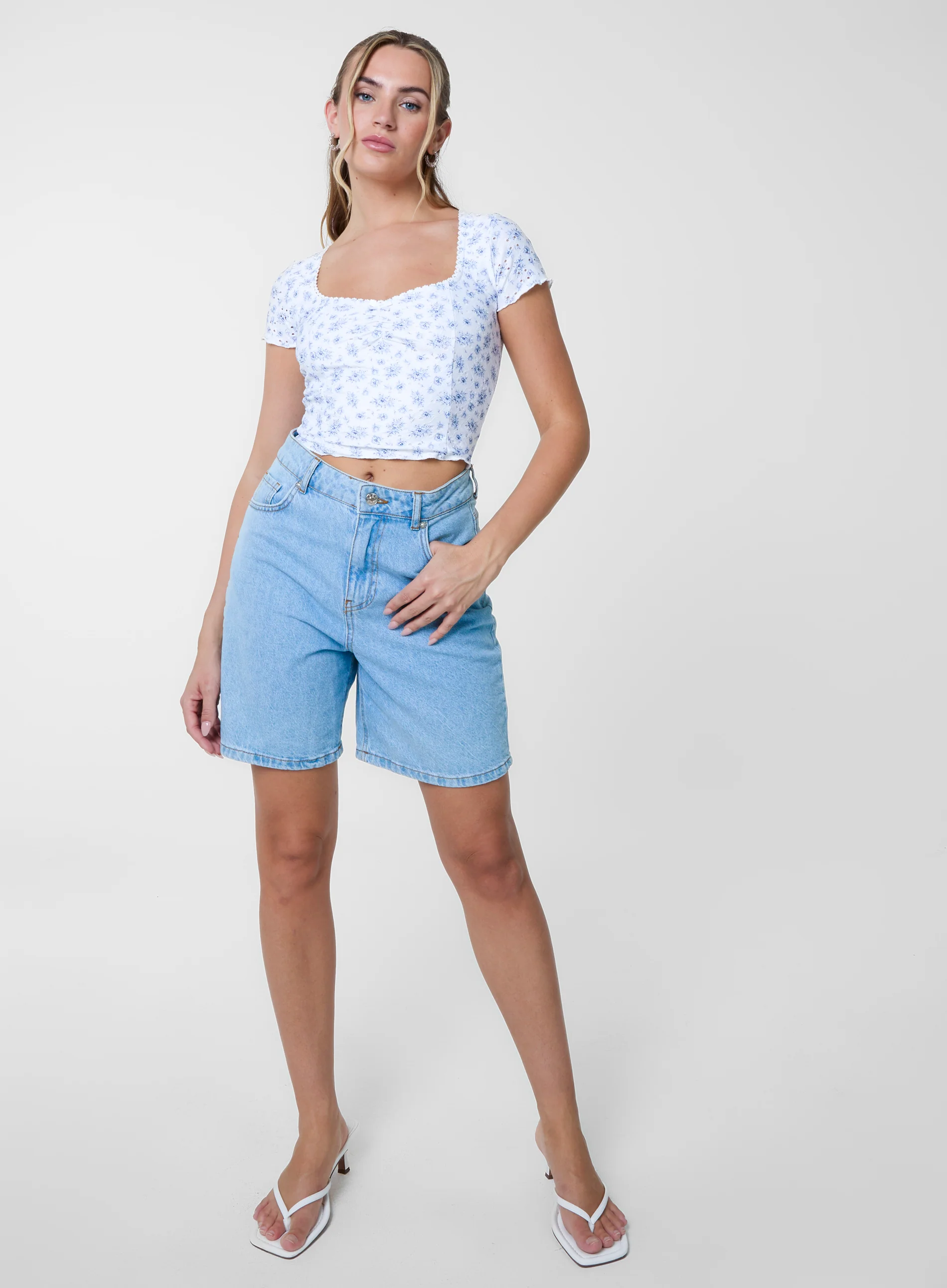 Broderie Ditsy Crop Top - Image 2