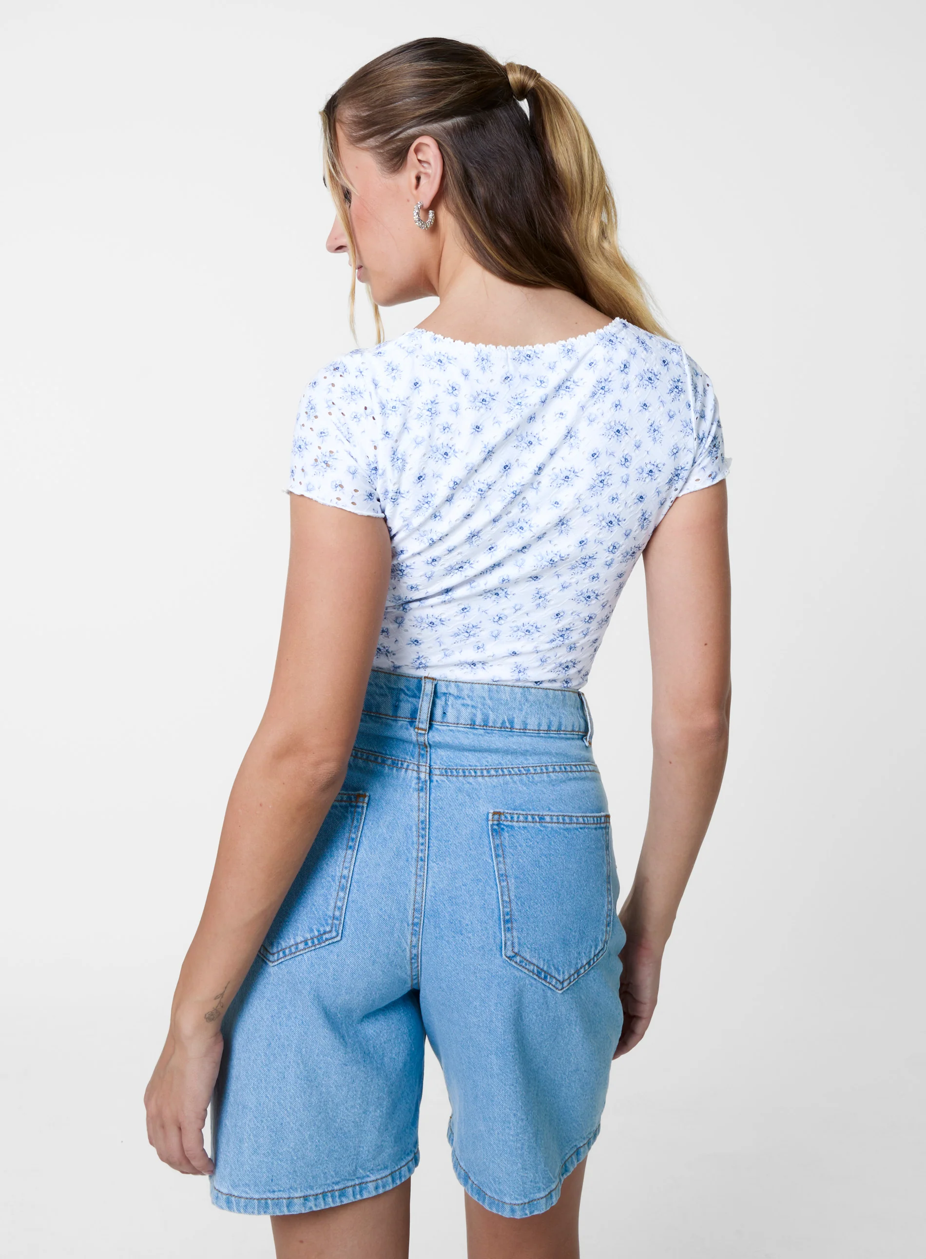 Broderie Ditsy Crop Top - Image 4