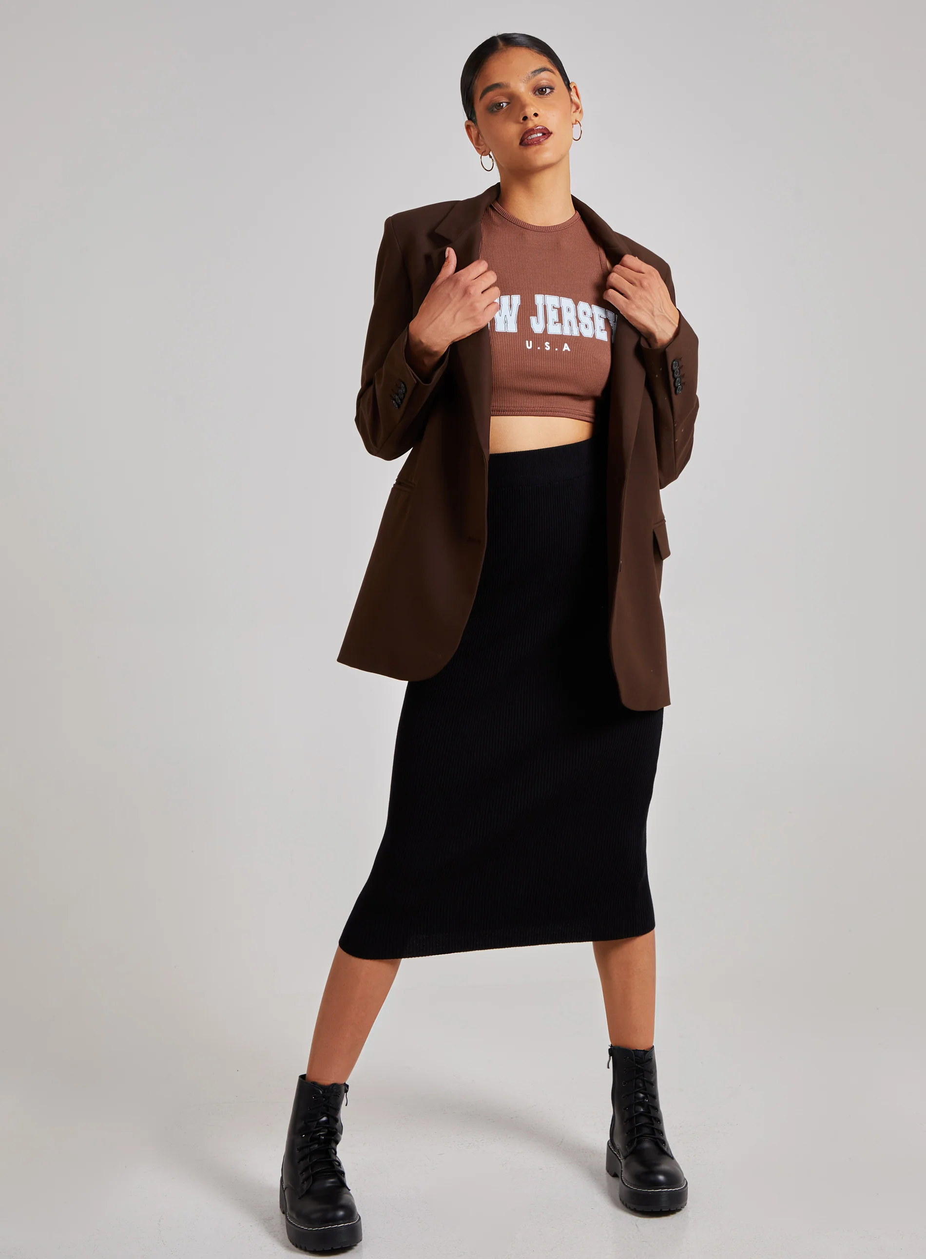 Printed Ribbed Crop Top - Image 3