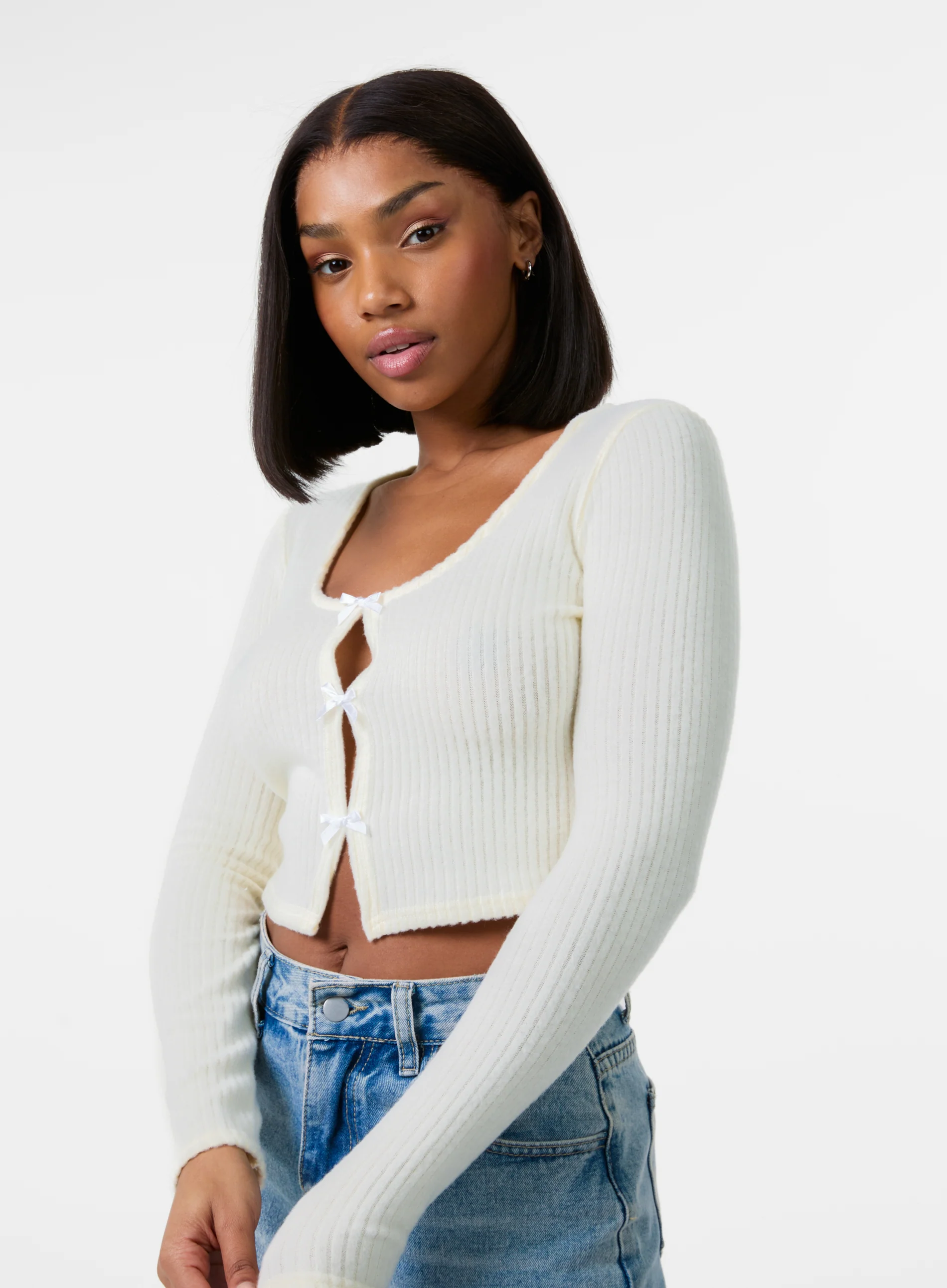 Brushed Rib Bow Top - Image 3