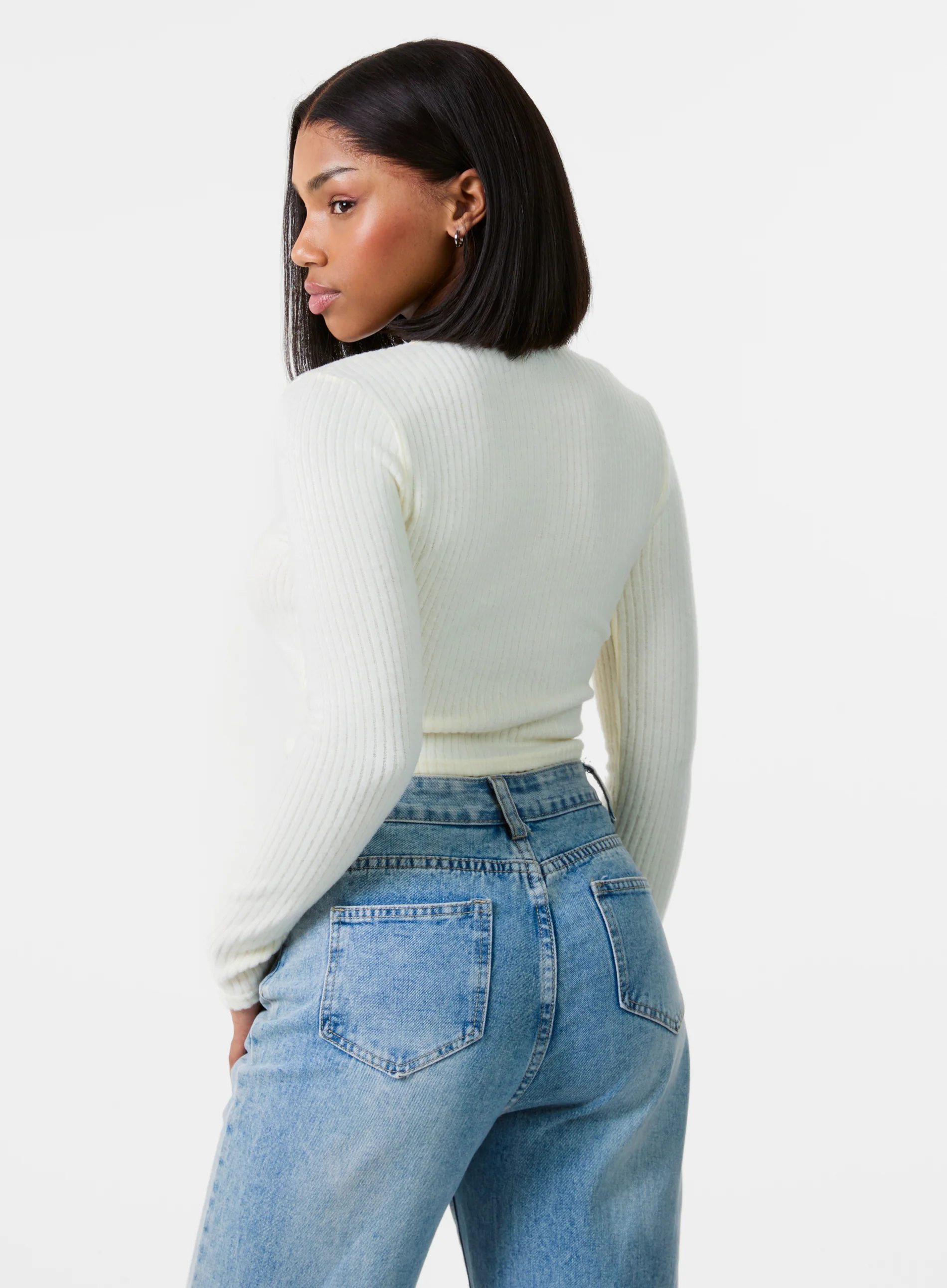 Brushed Rib Bow Top - Image 4
