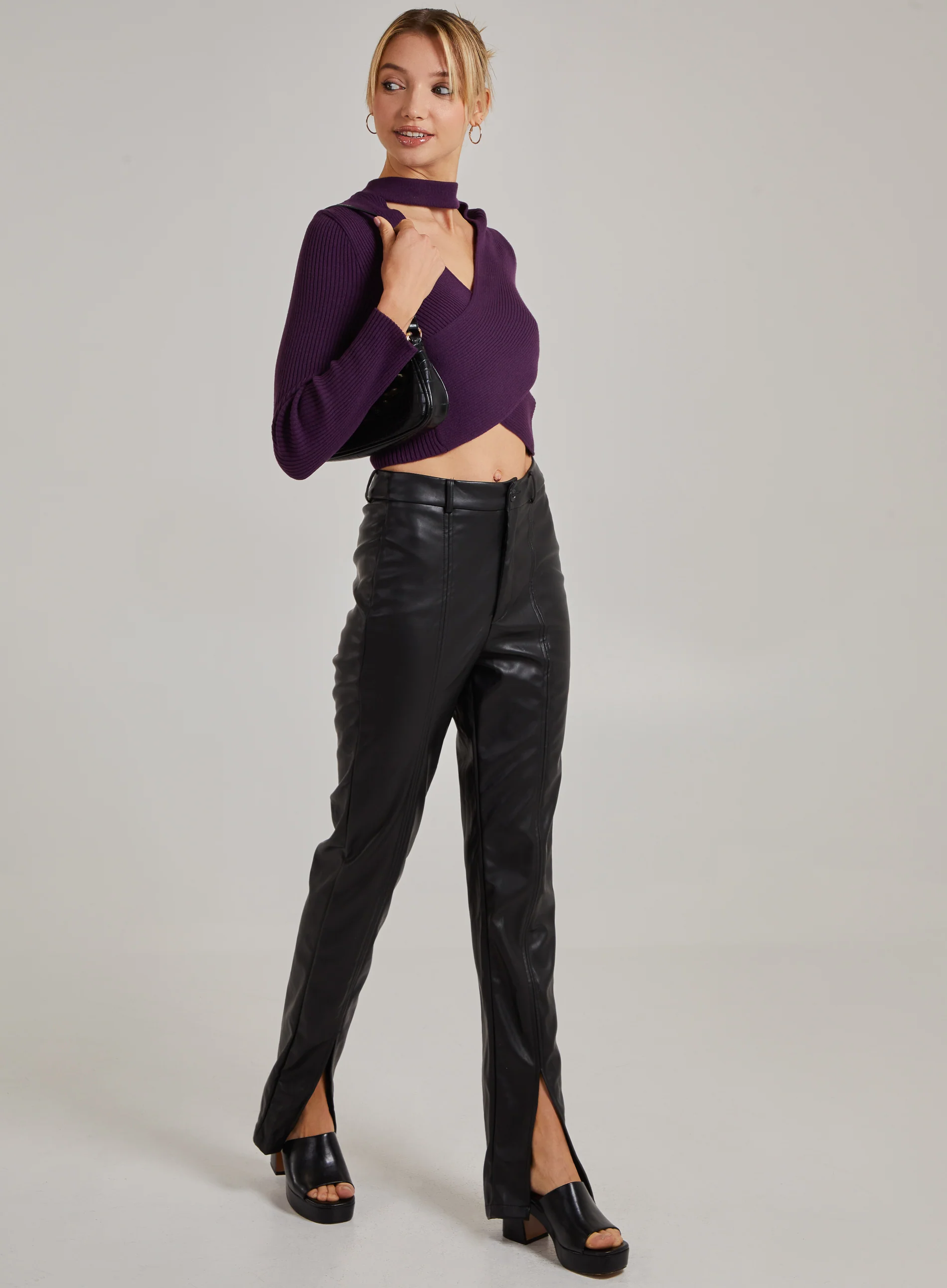 Choker Twist Front Knit Top - Image 2