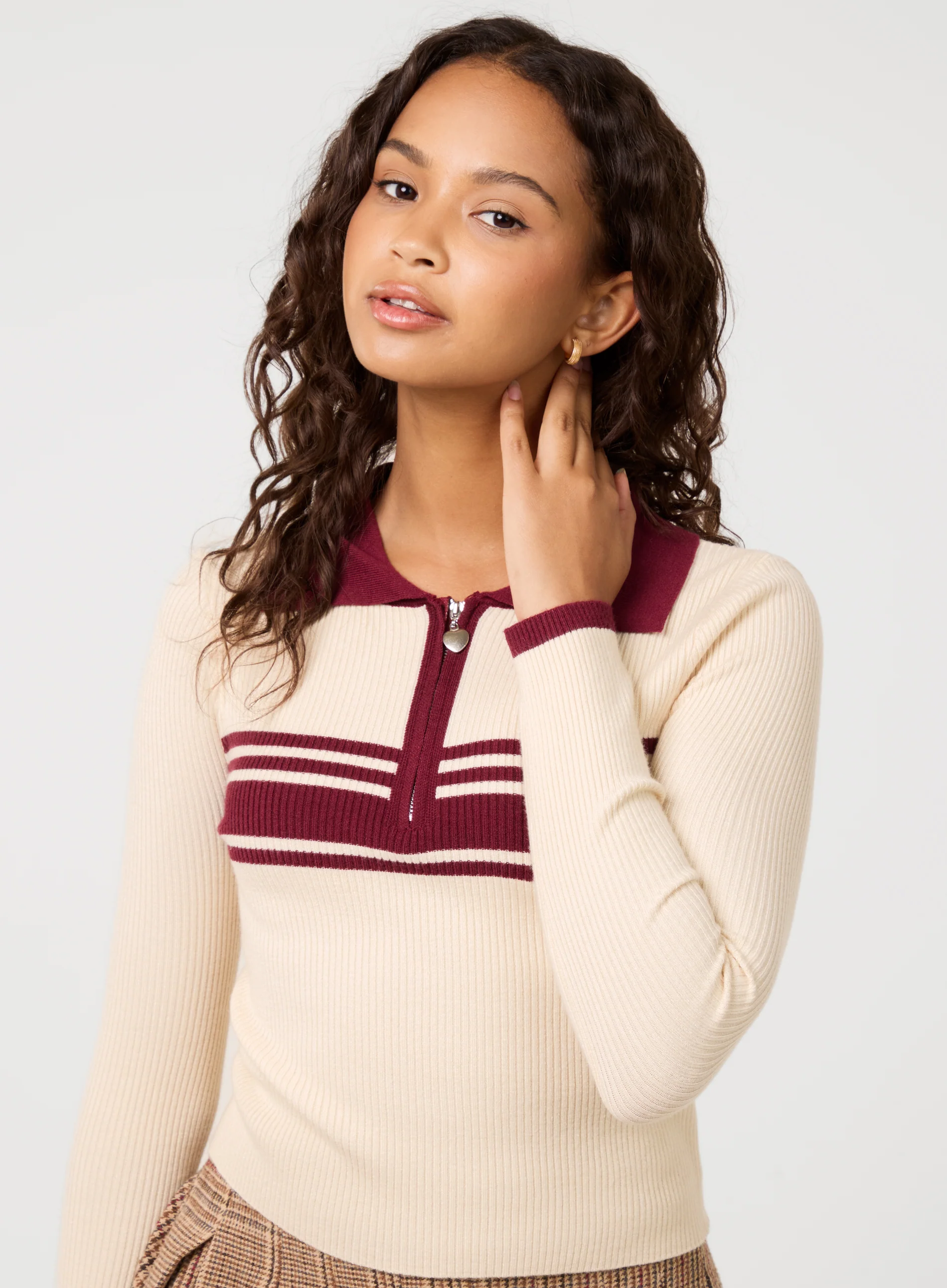 Stripe Front Zip Up Sweatshirt - Image 3