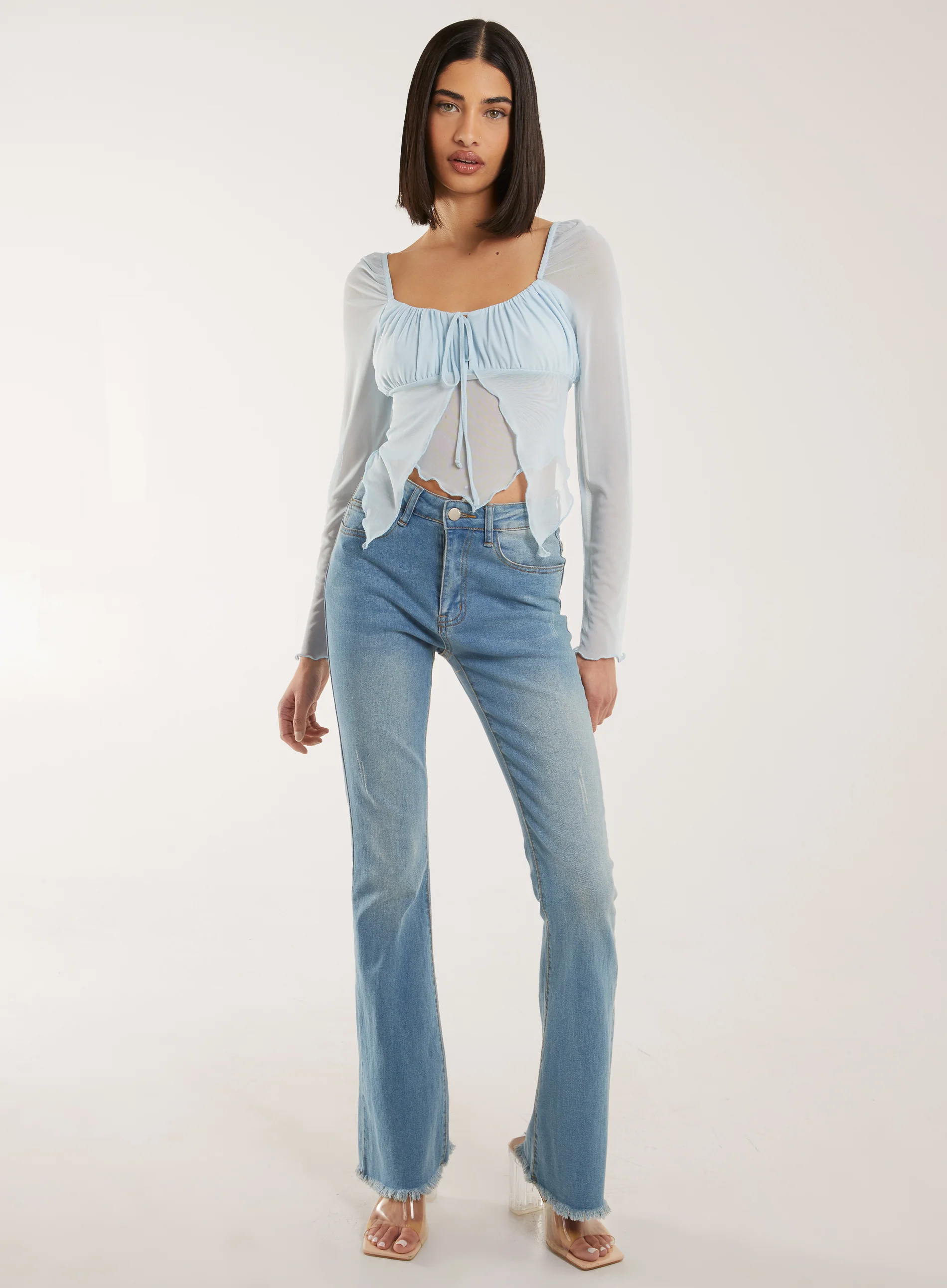 Butterfly Long Sleeve Mesh Top - Image 3