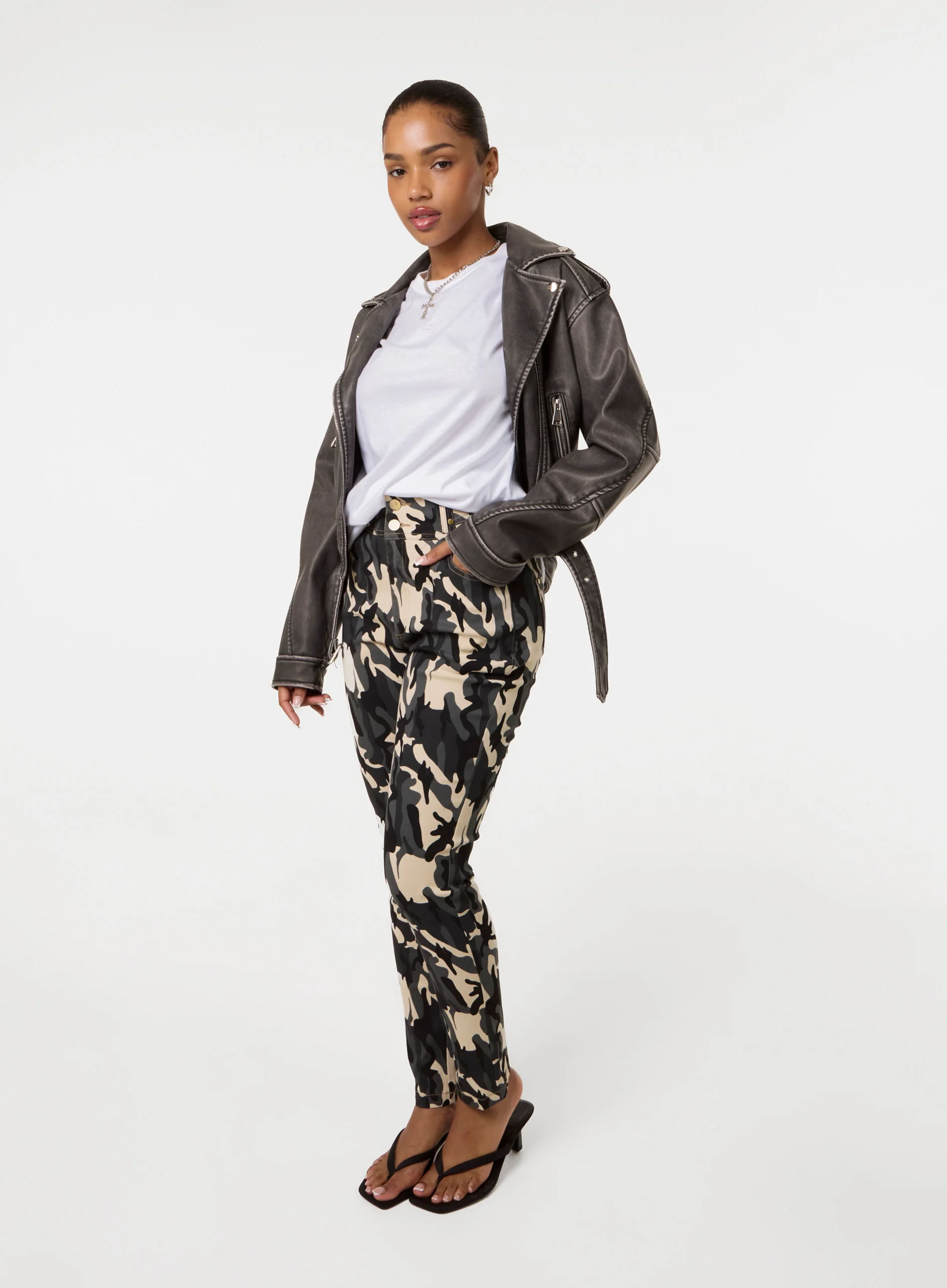 Camouflage Stretch Skinny Jeans