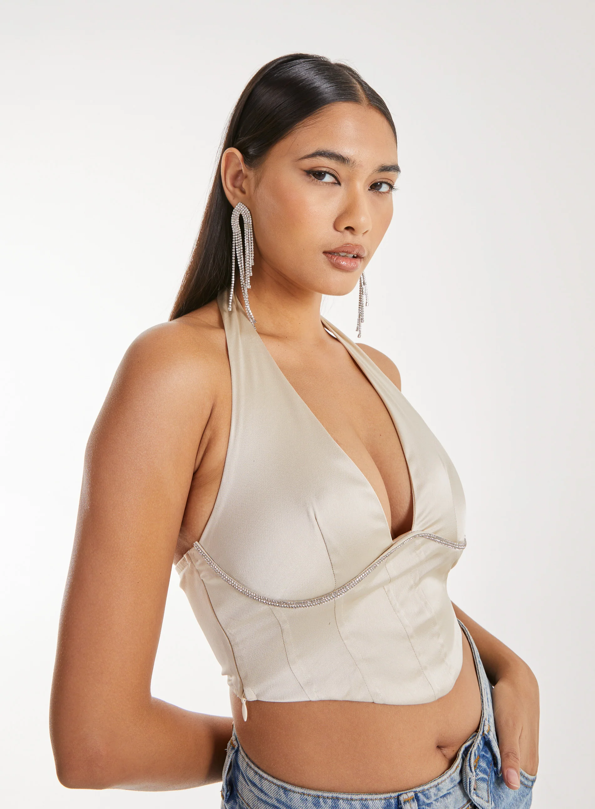 Diamante Halter Neck Top