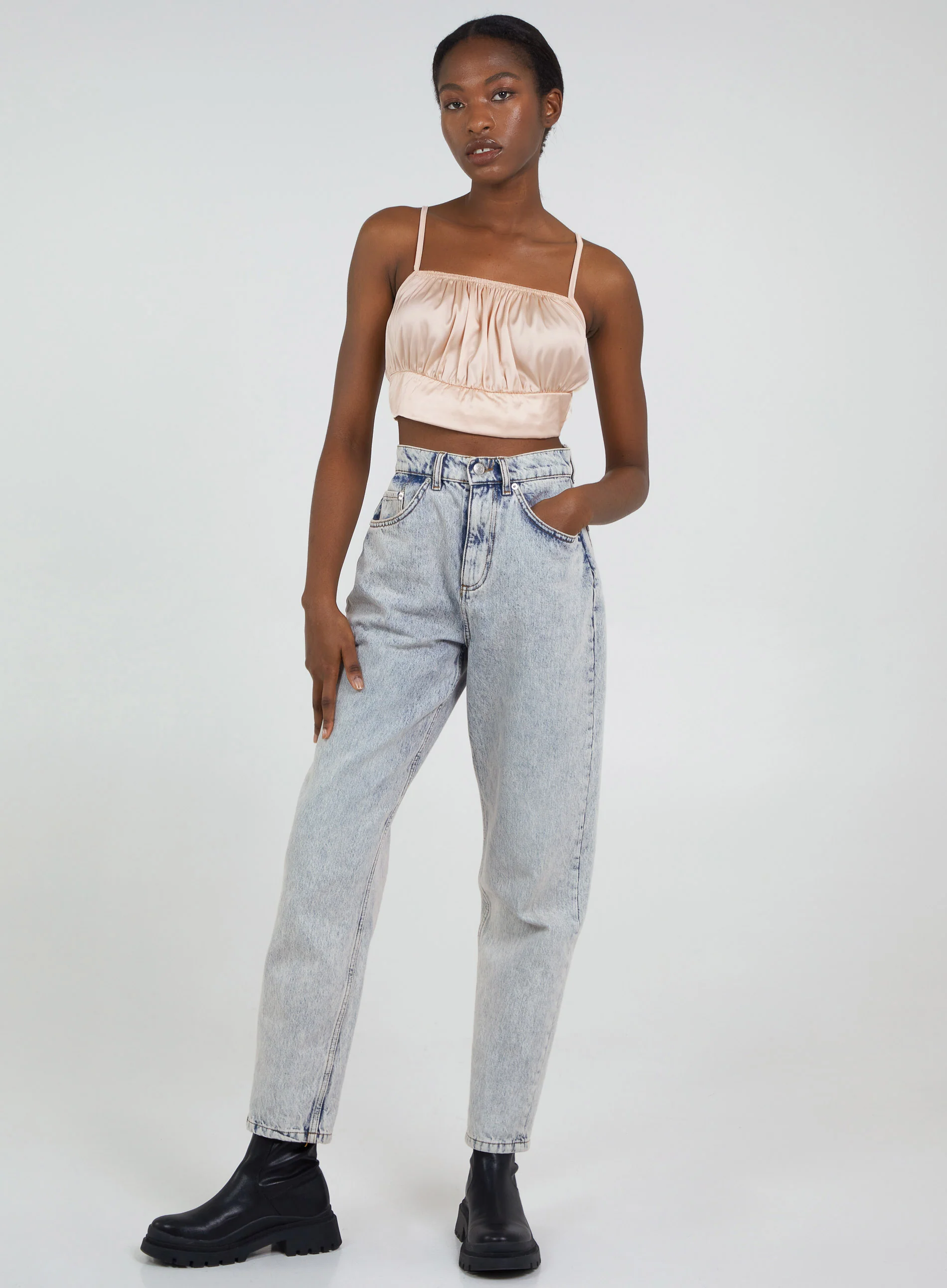 Satin Ruched Cami Top - Image 2