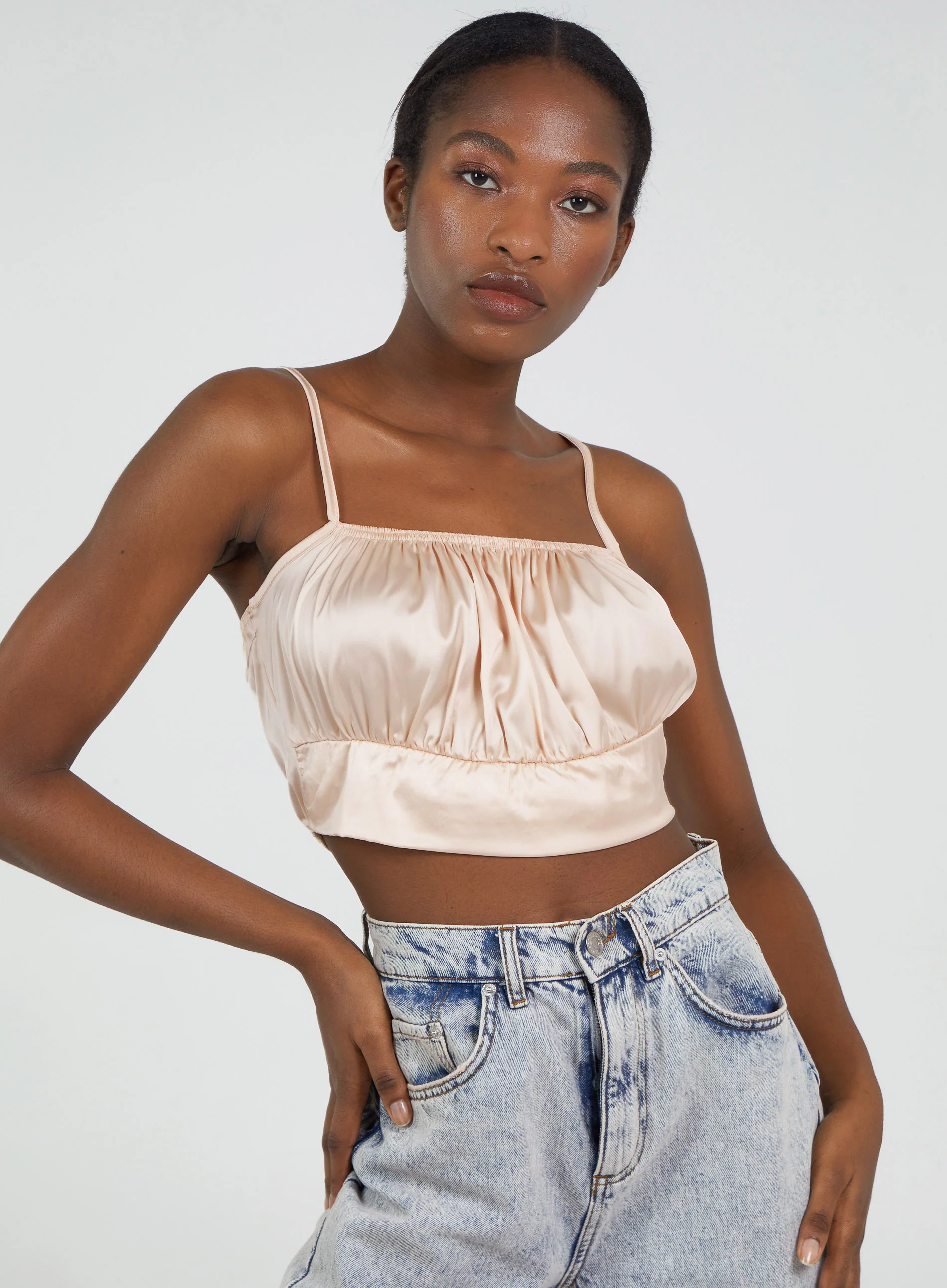 Satin Ruched Cami Top - Image 3