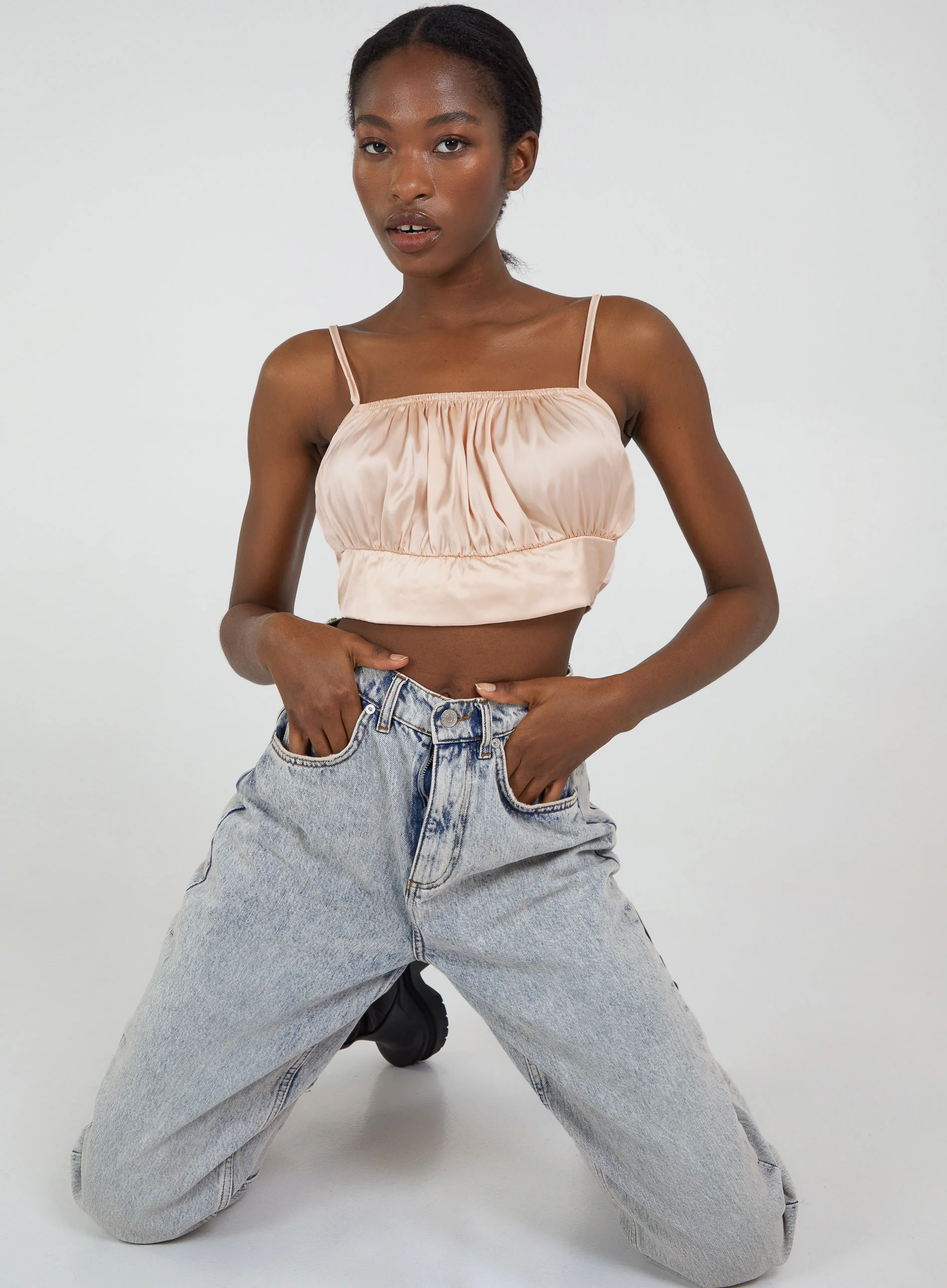 Satin Ruched Cami Top - Image 5