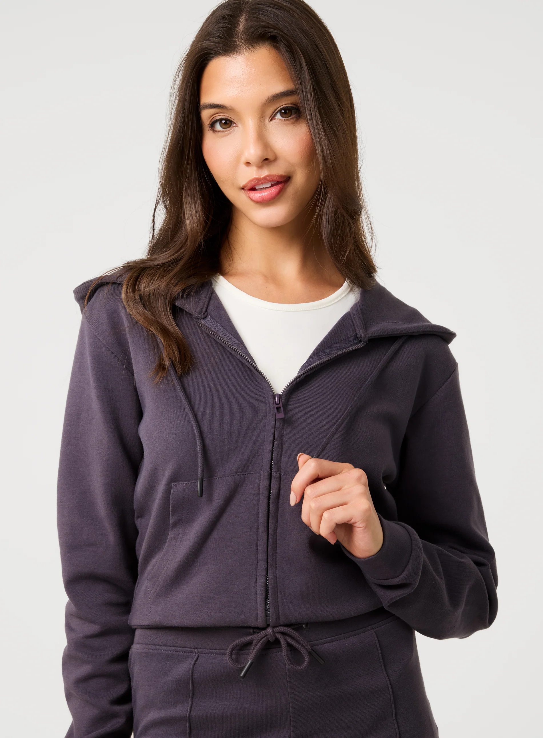 Zip Up Cropped Hoodie - Image 3