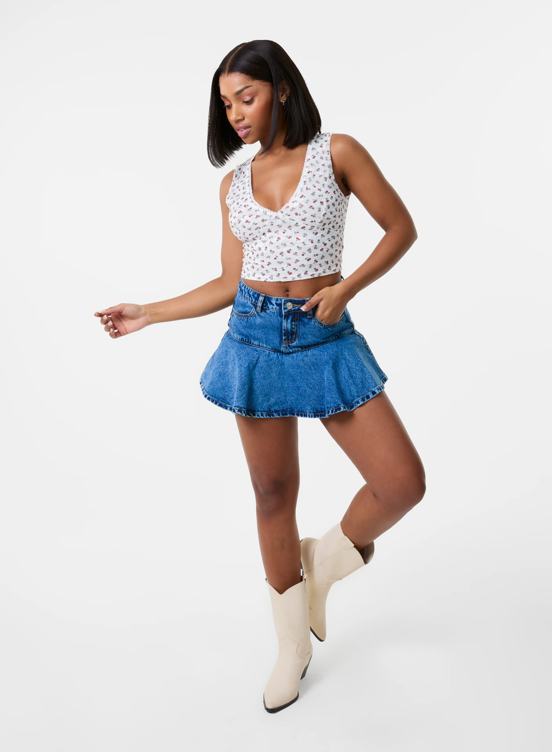 Cherry Lace Crop Top - Image 2