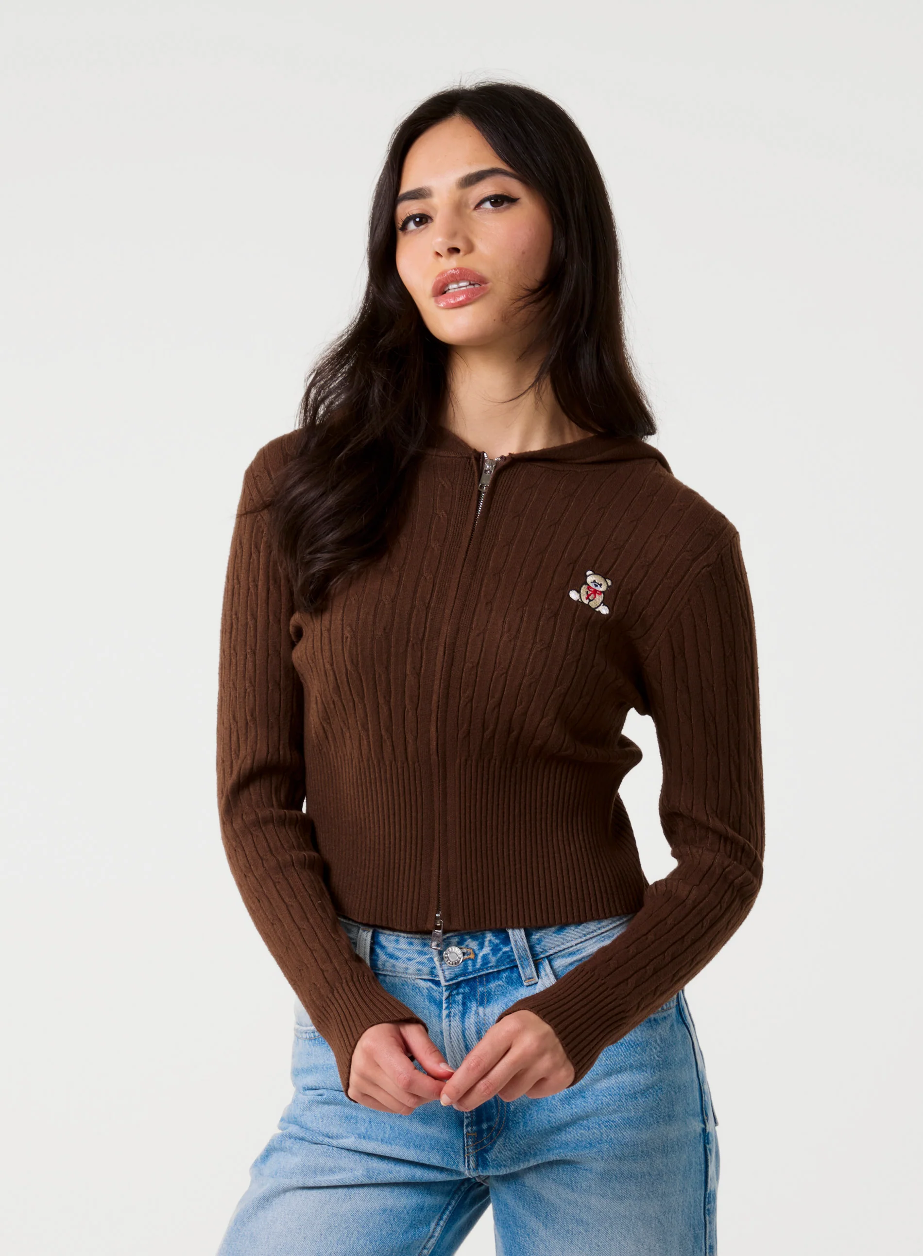 Cable Knit Bear Hoodie