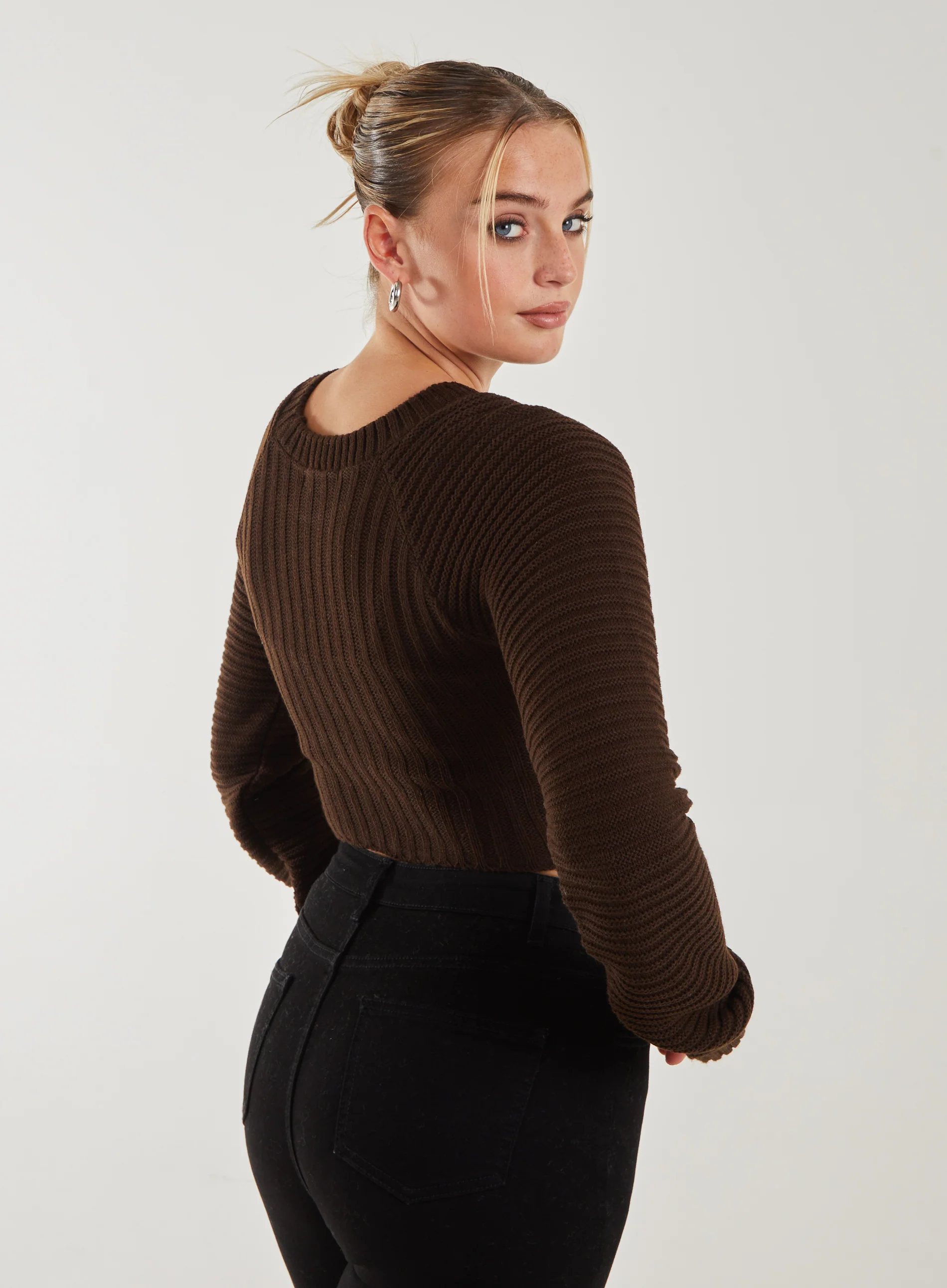 Cropped Knit Jumper - Image 4