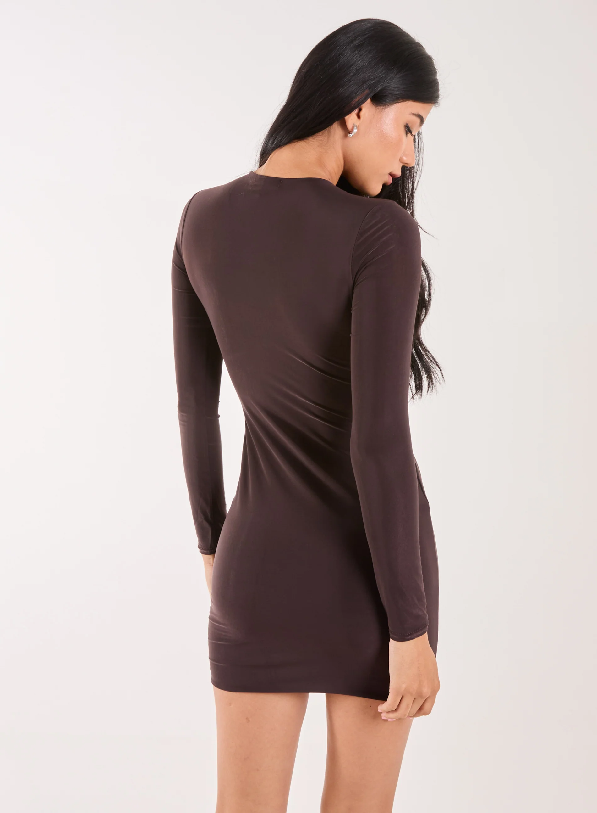 Cut Out Long Sleeve KeyHole Mini Dress - Image 4