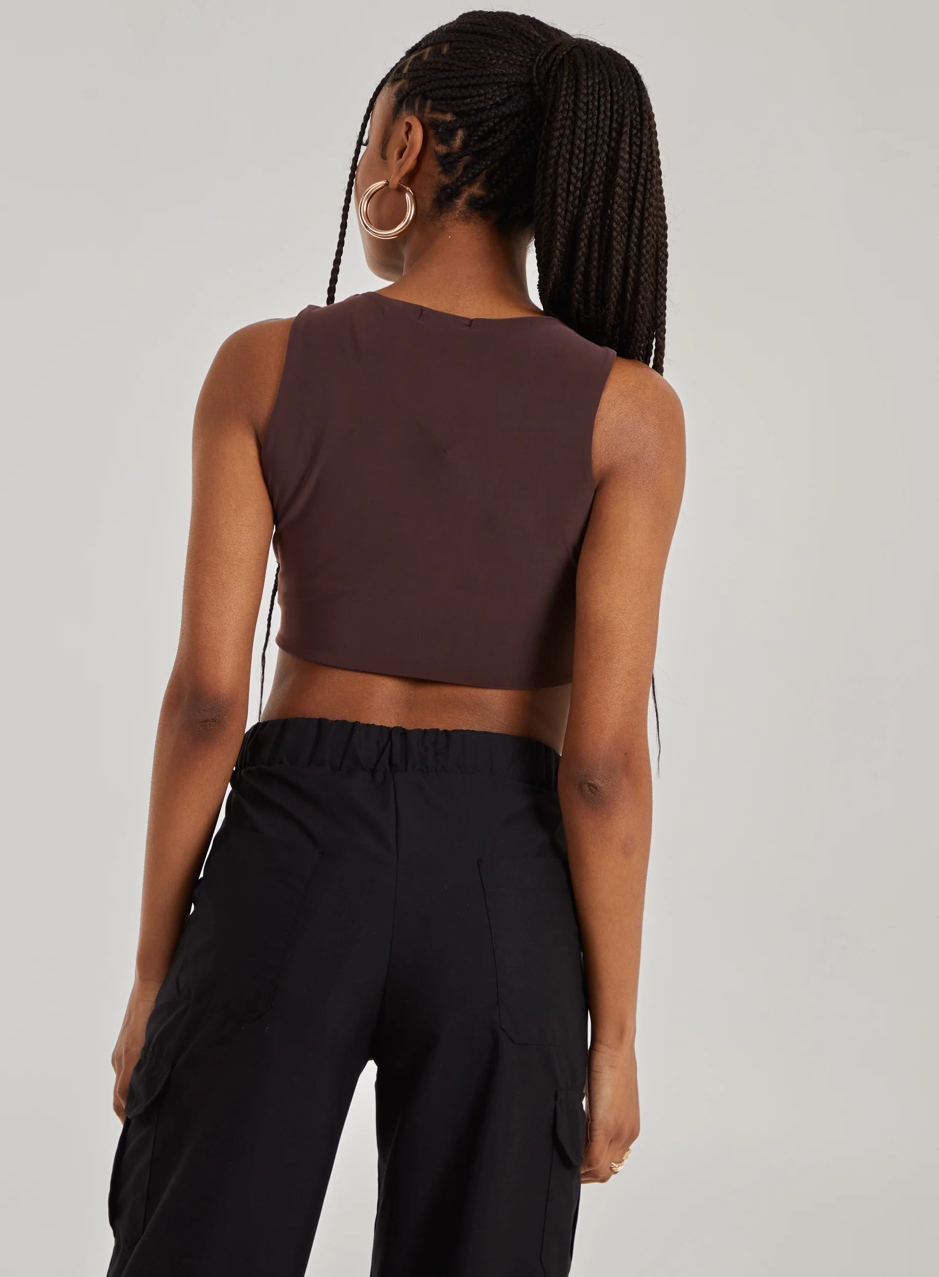Gold Trim Slinky Sleeveless Top - Image 4