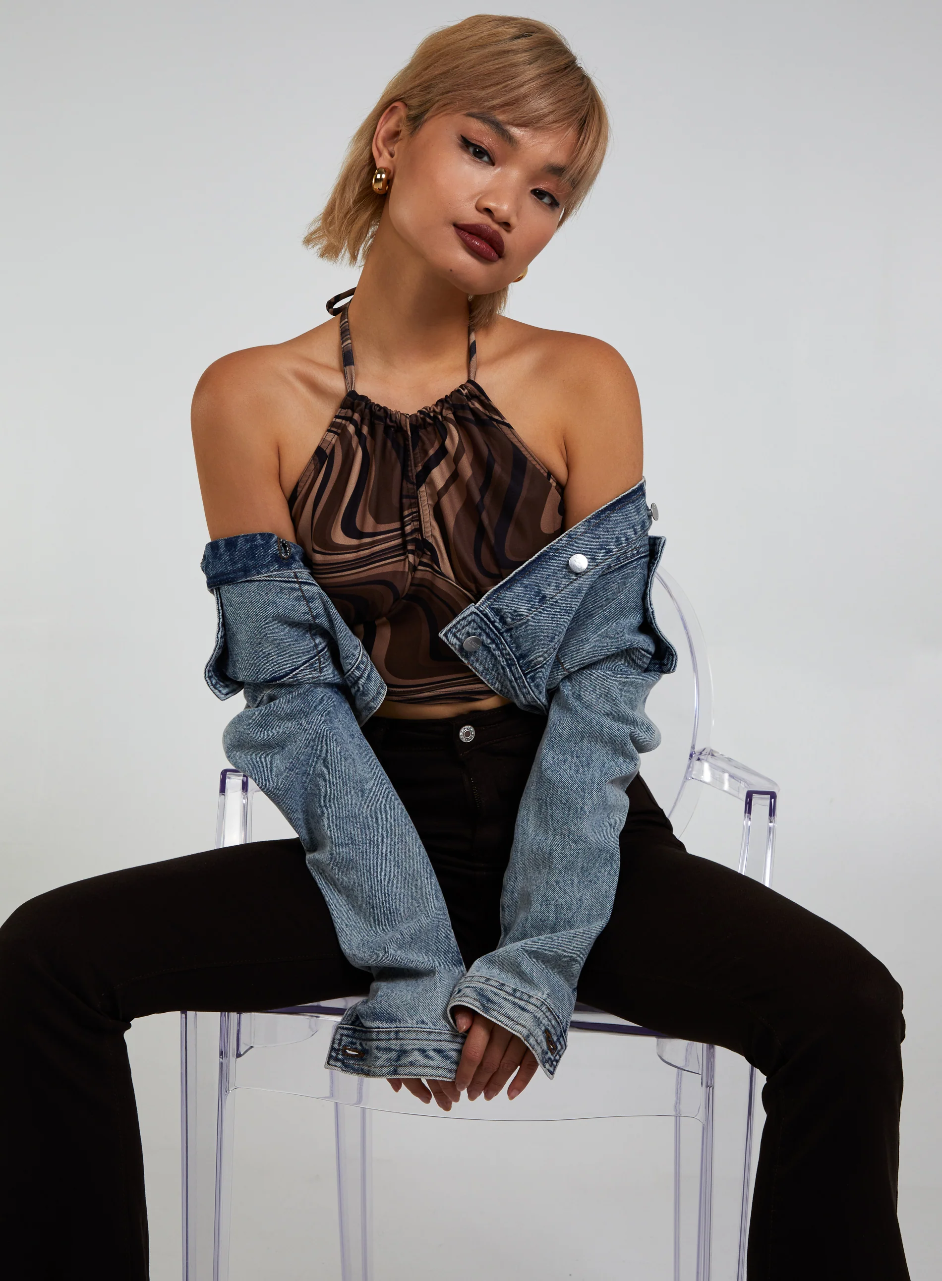 Halter Neck Marble Print Top - Image 6