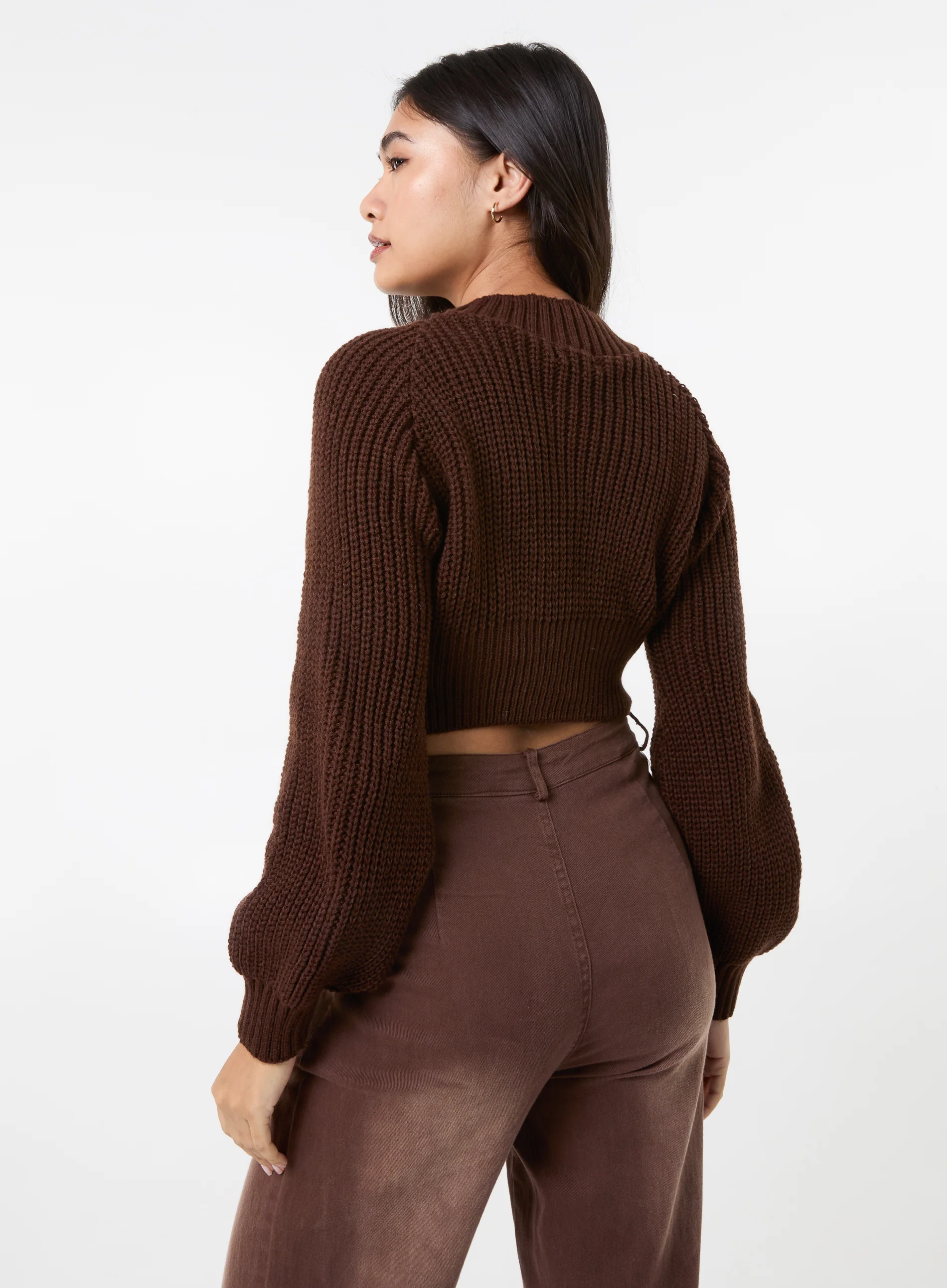High Neck Knitted Crop Jumper - Image 4