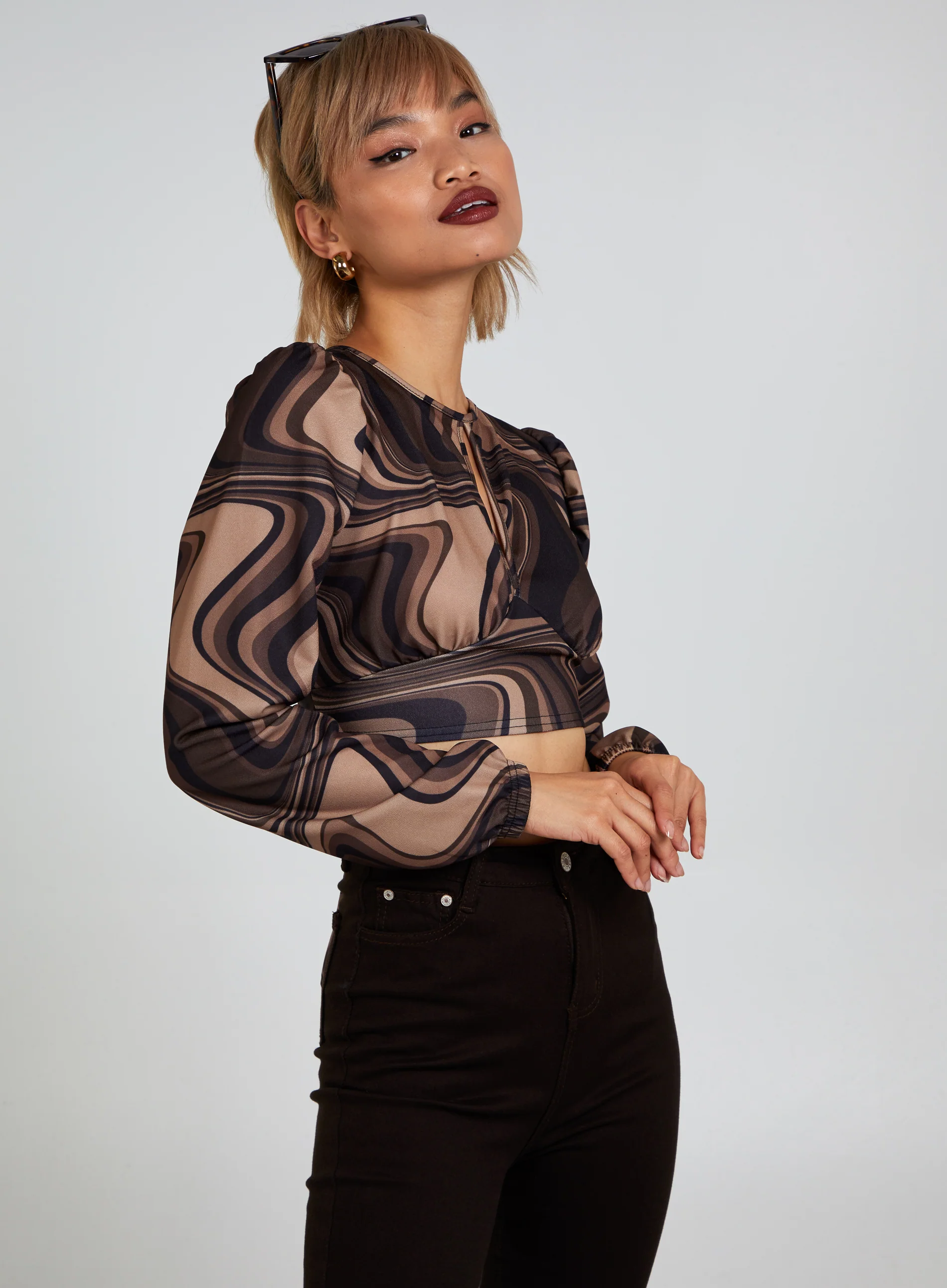 Open Back Marble Print Top - Image 4