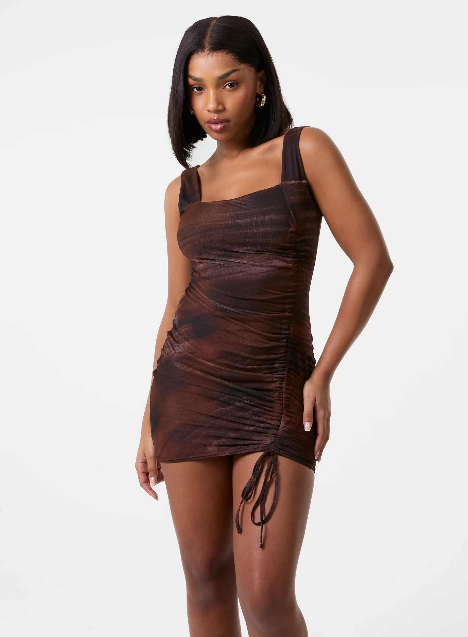Saturn Square Neck Mesh Mini Dress - Image 2