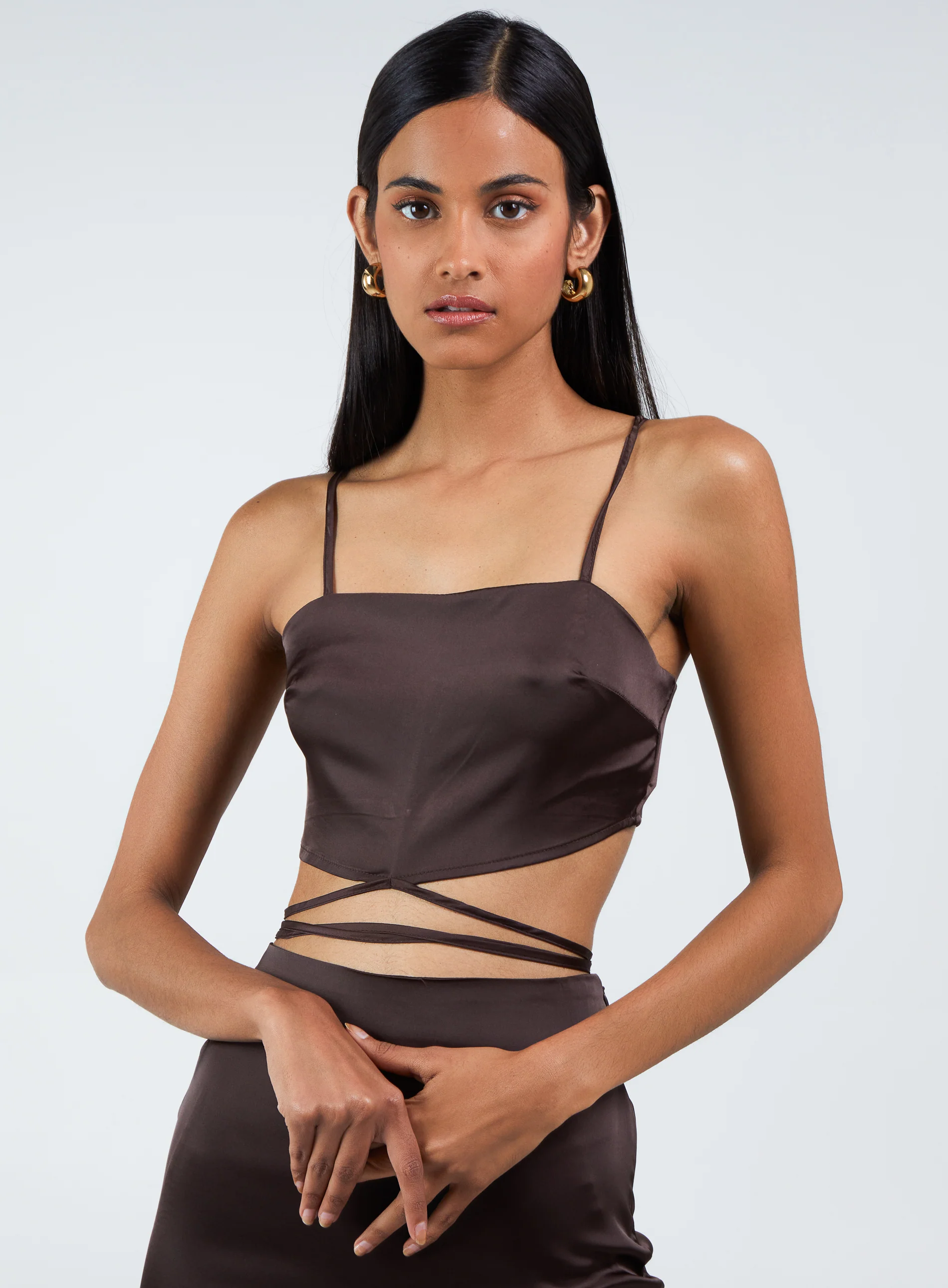 Silky Tie Wrap Cami Top - Image 2