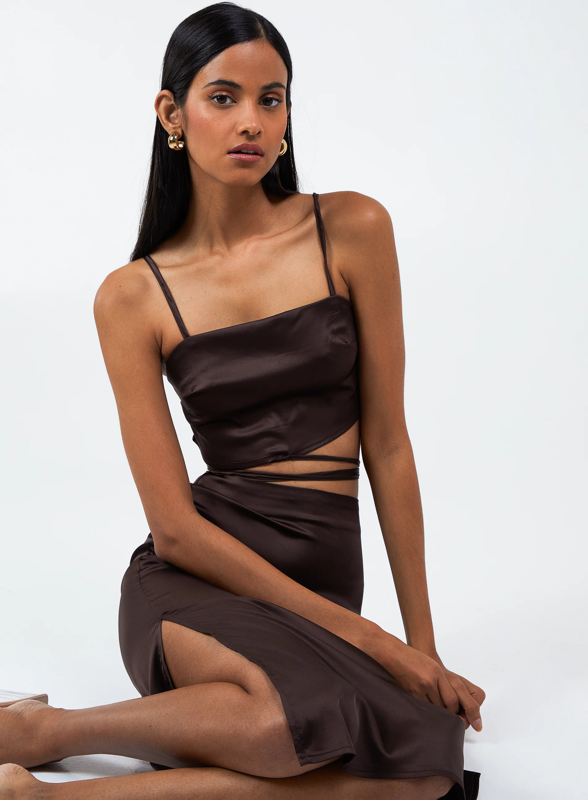 Silky Tie Wrap Cami Top - Image 3