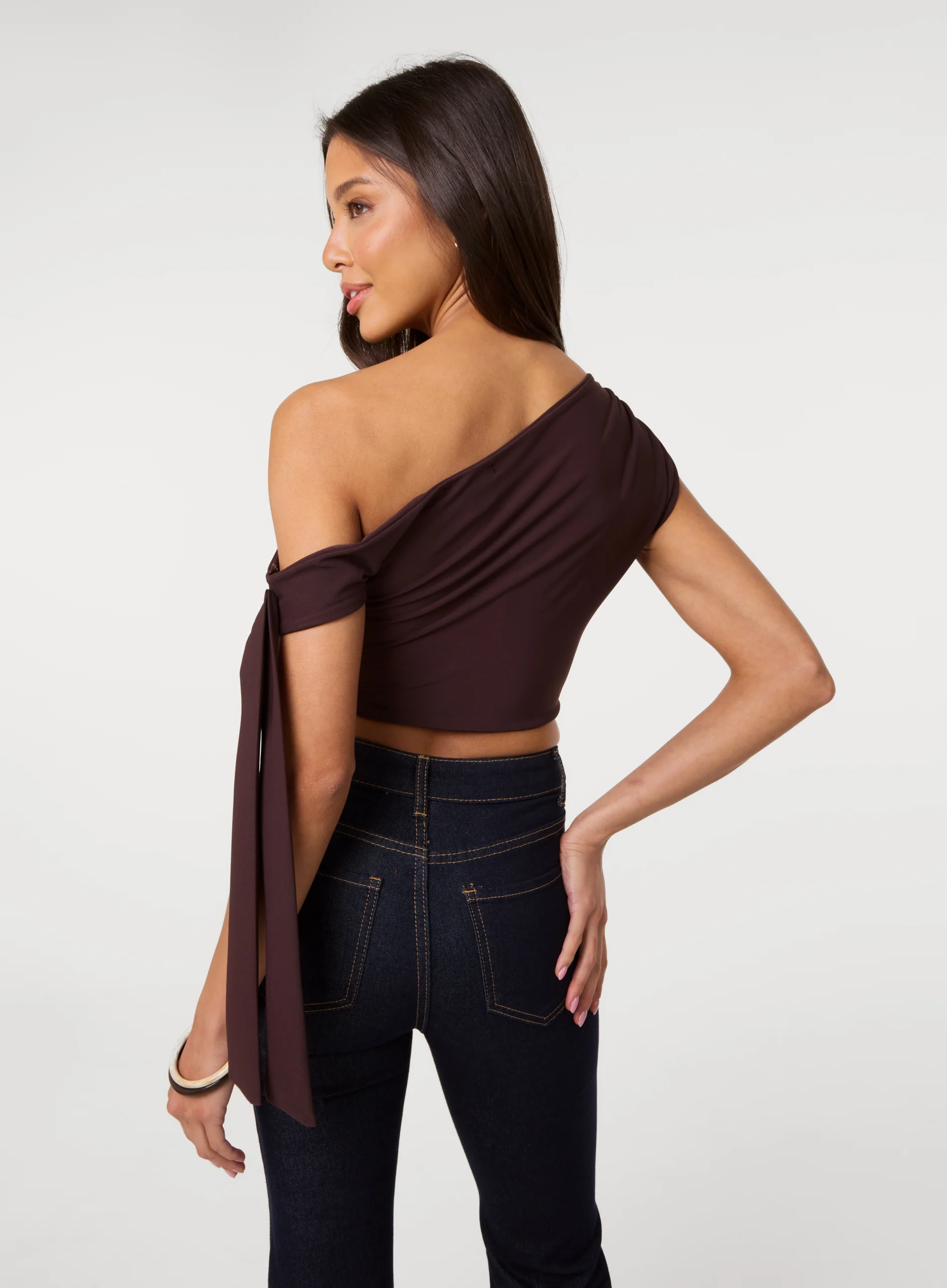 Soft Cotton Asymmetric Tie Sleeve Top - Image 4