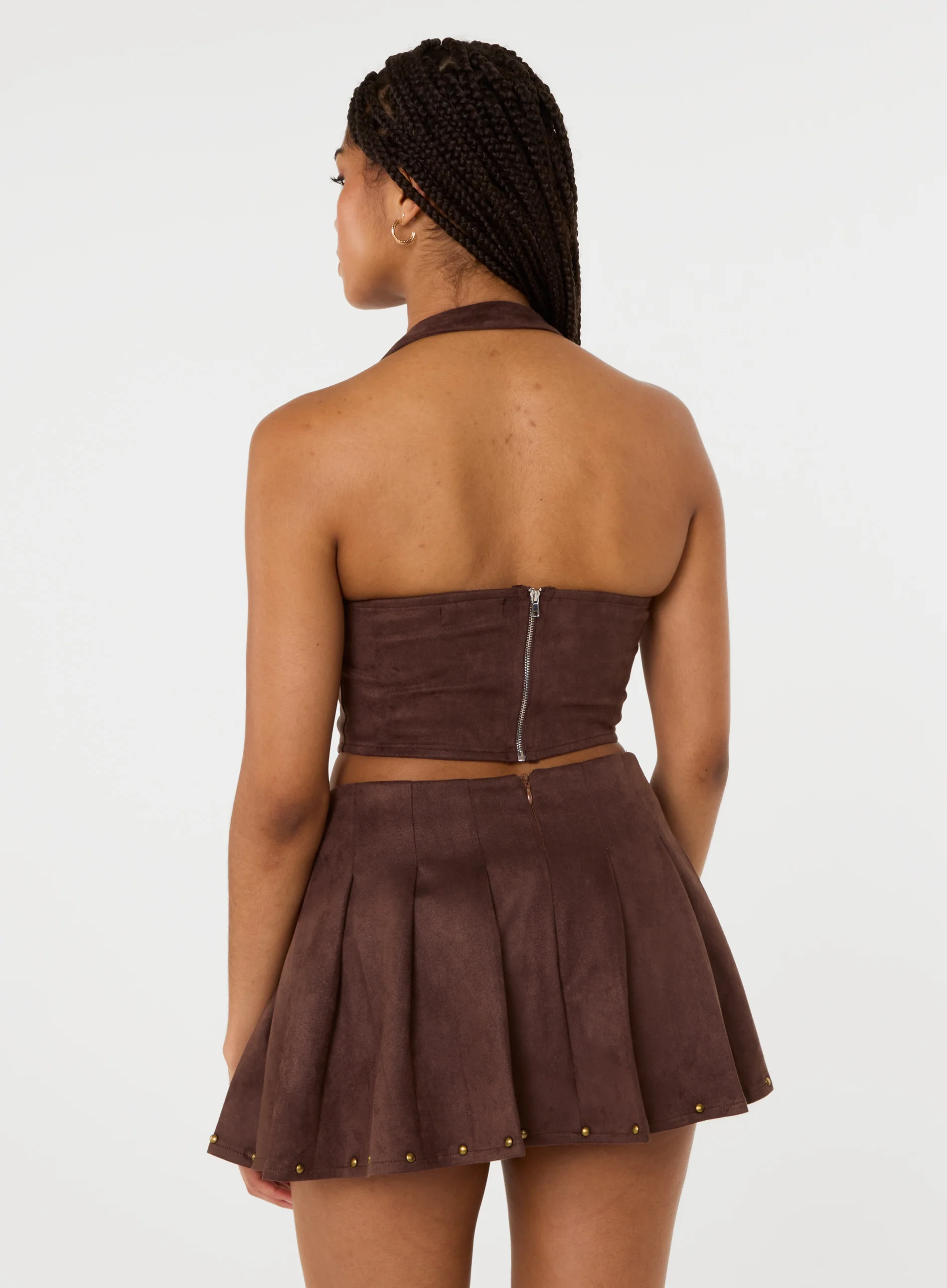 Suedette Lace Halterneck Top - Image 5