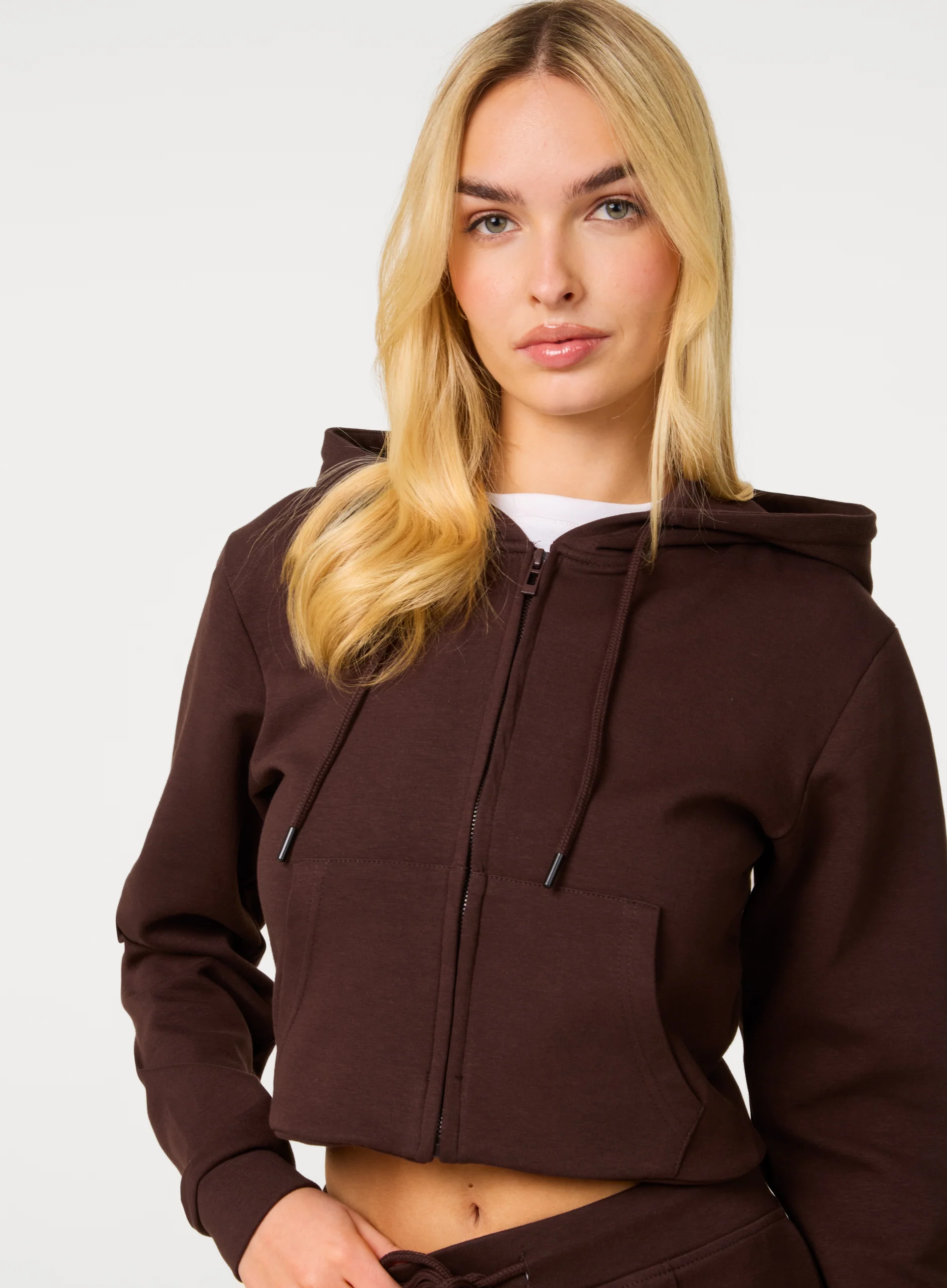 Zip Up Cropped Hoodie - Image 3