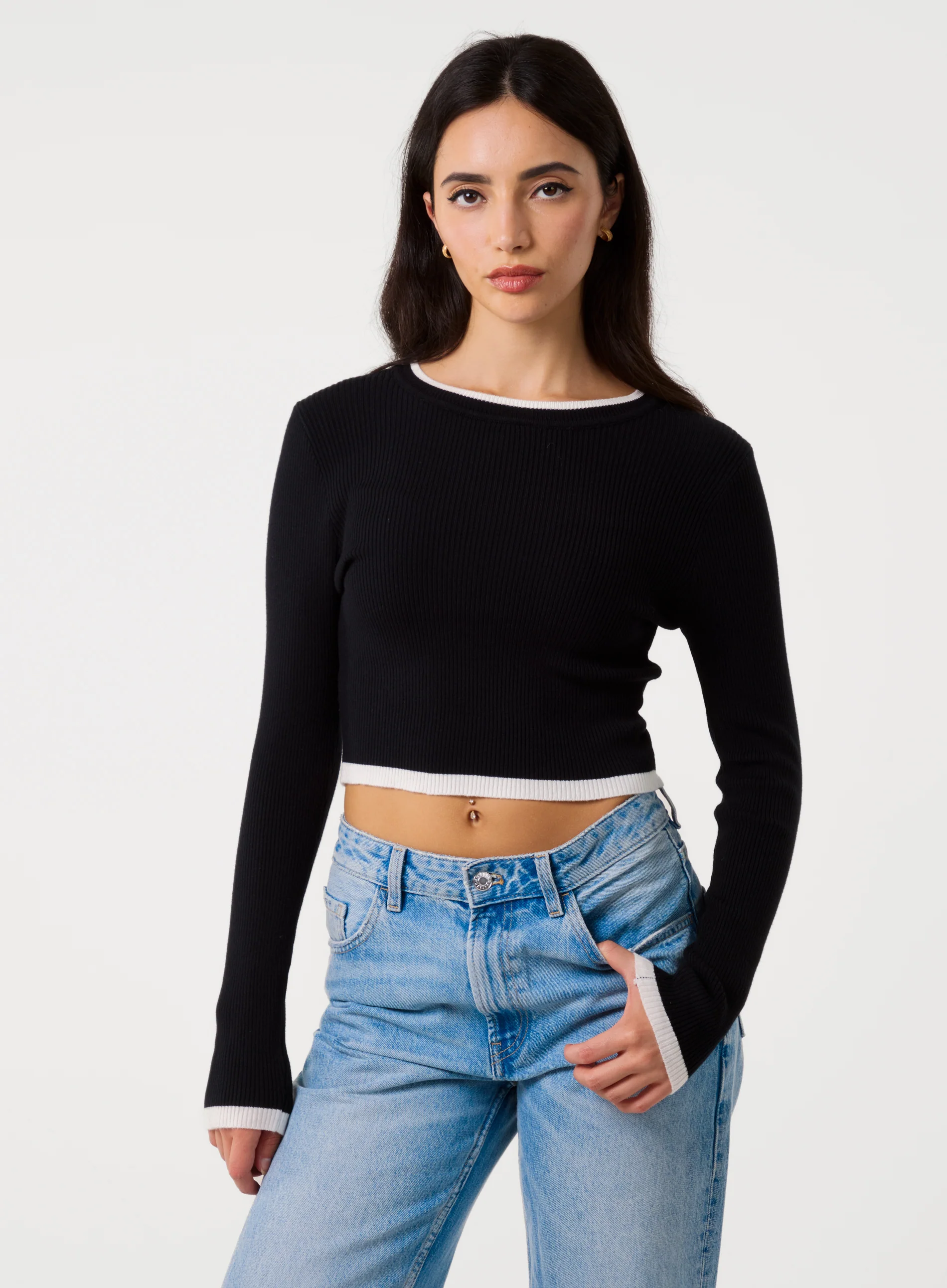 Contrast Knitted Jumper