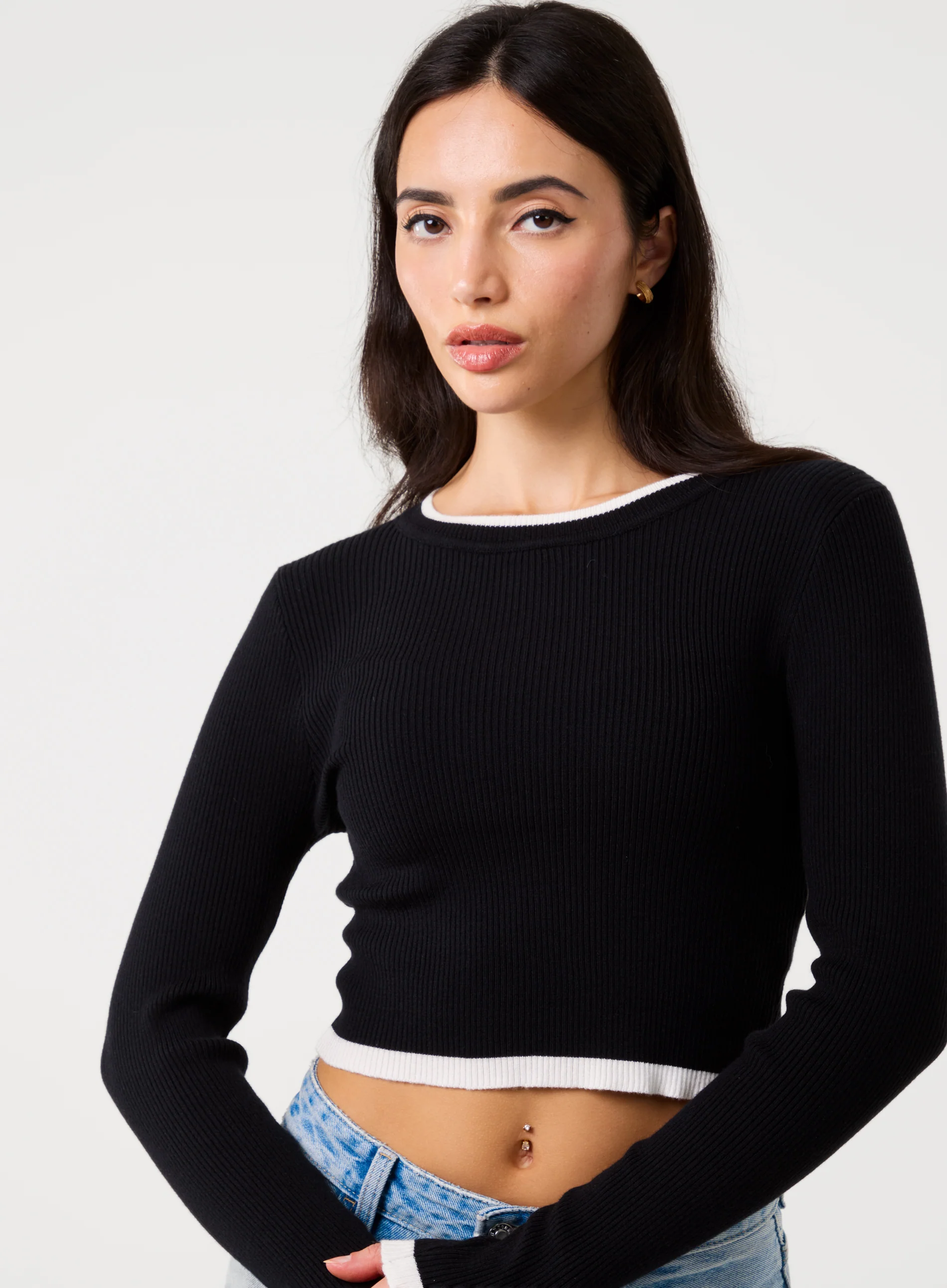 Contrast Knitted Jumper - Image 3